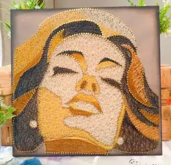 String Art Woman Face Decor | Handmade Boho, product photo 5