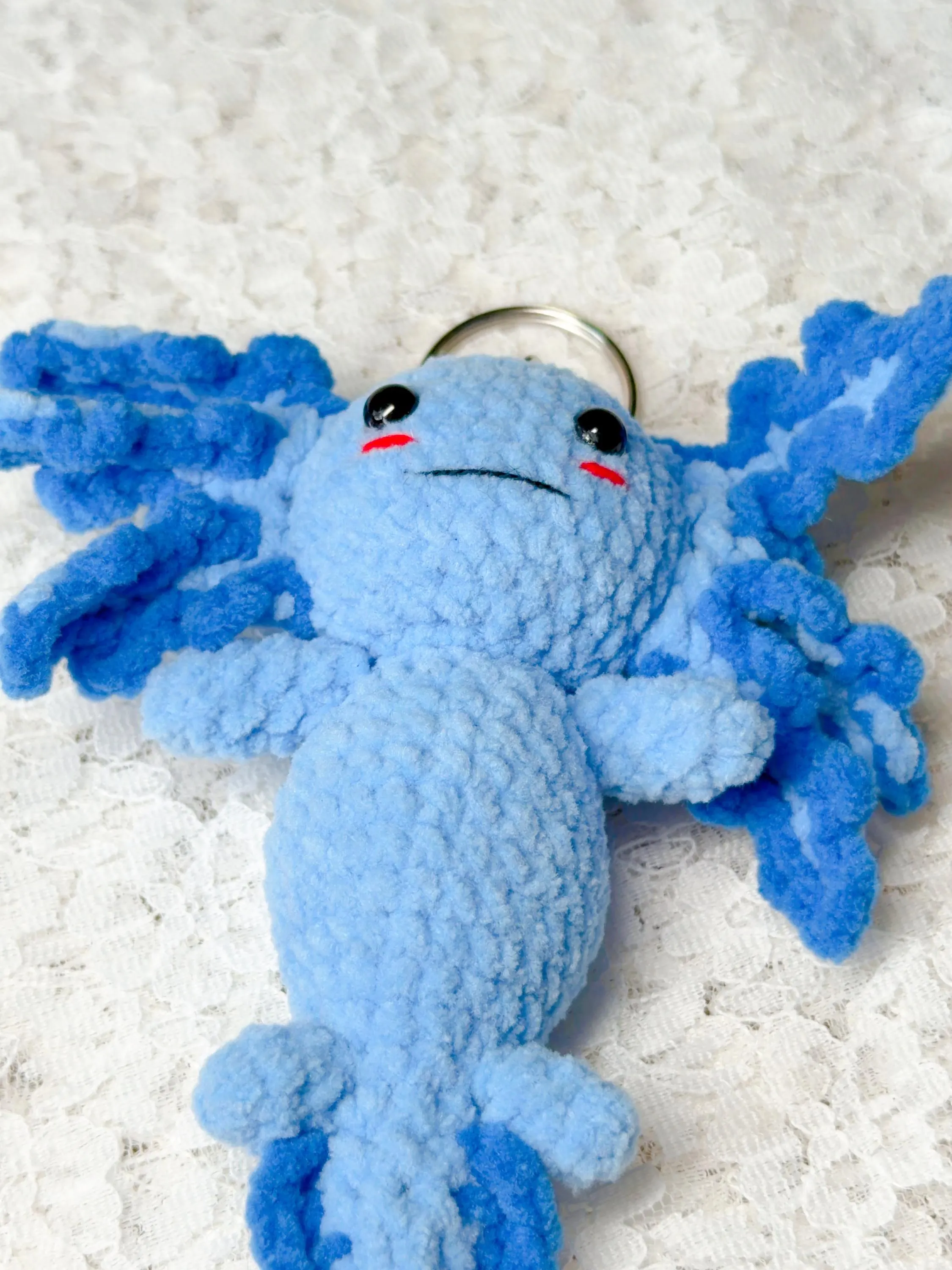 Crochet Axolotl Amigurumi Keychain, product photo 10