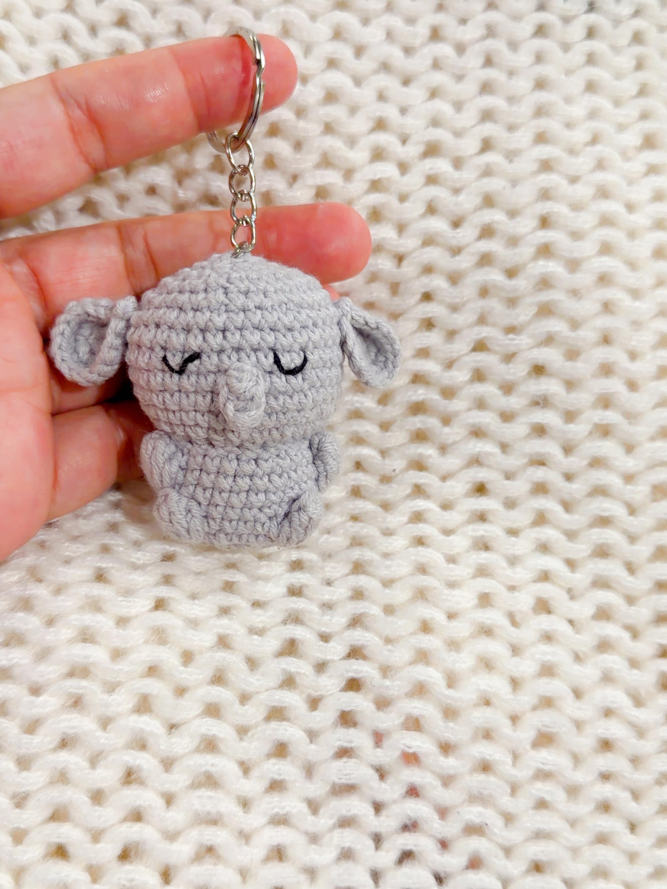 Handmade Crochet Elephant Keychain, product photo 8