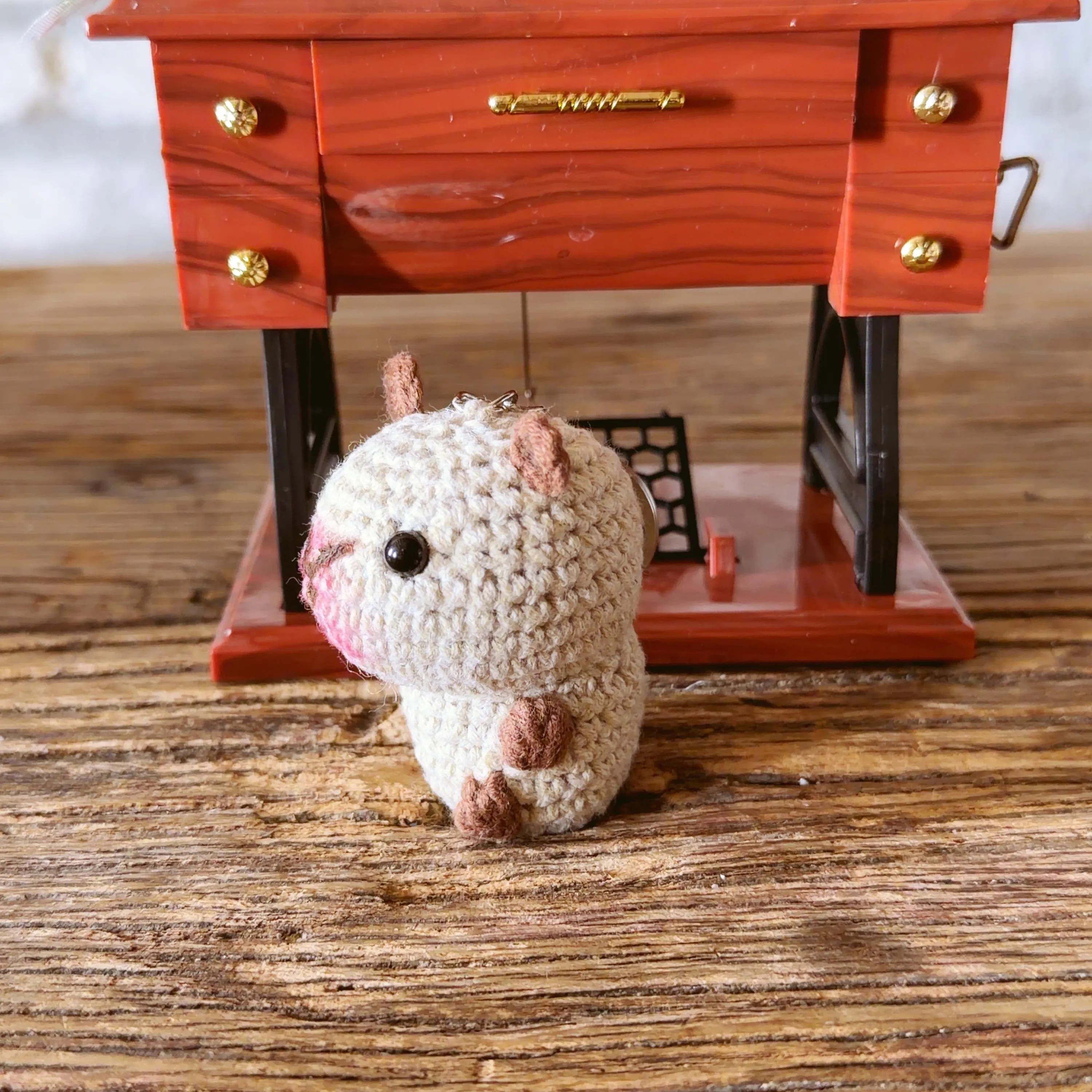 Handmade Crochet Capybara Keychain, product photo 9