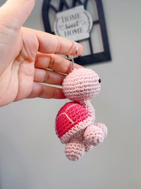 Handmade Crochet Turtle Keychain, product photo 21