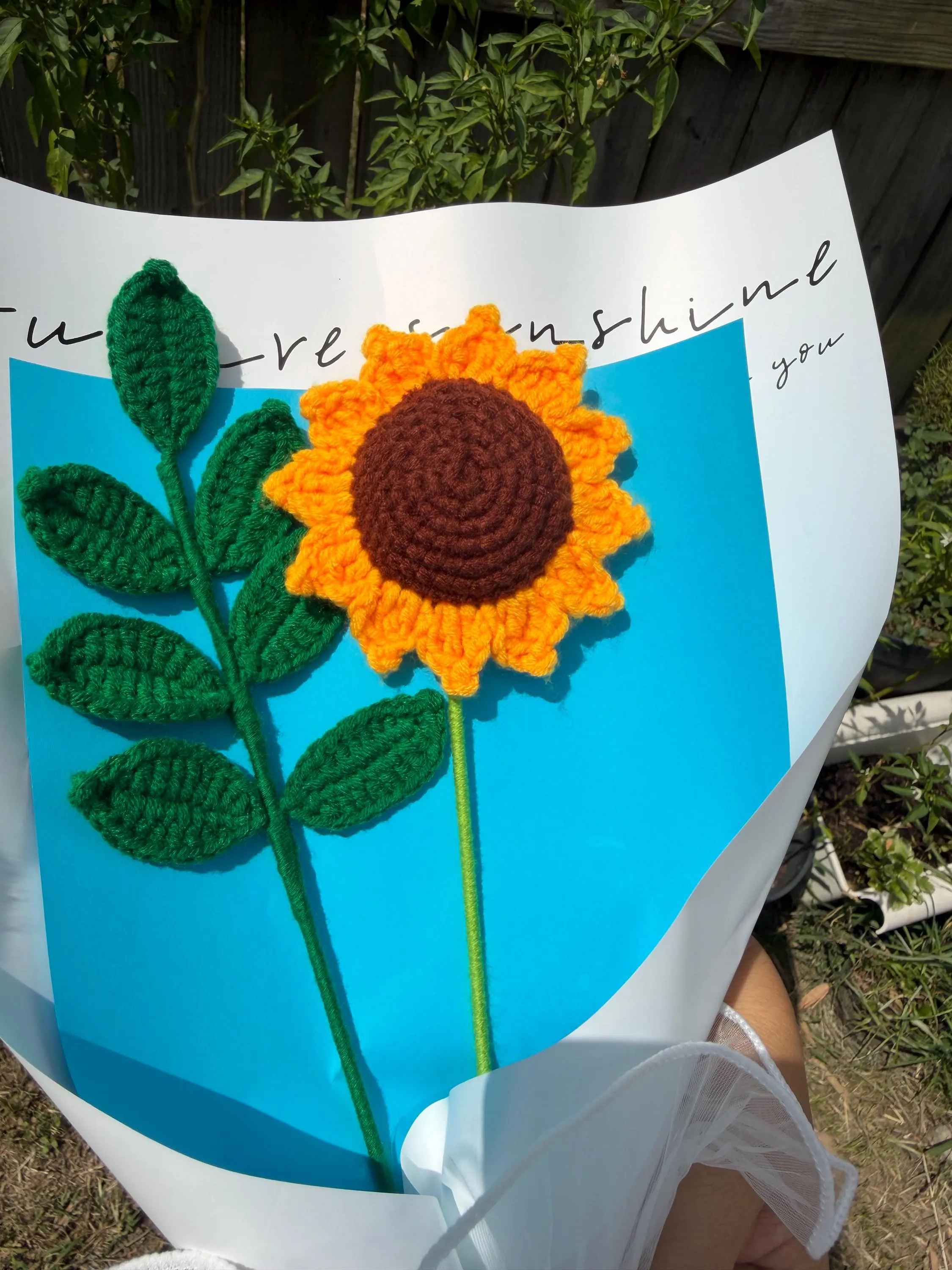 Handmade Crochet Sunflower Bouquet, product photo 9