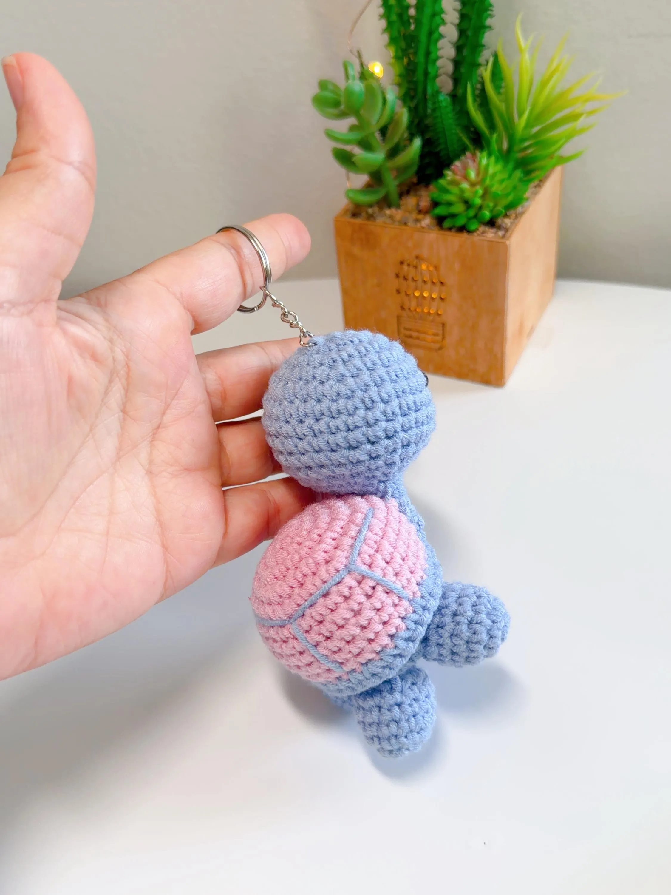 Handmade Crochet Turtle Keychain, product photo 8