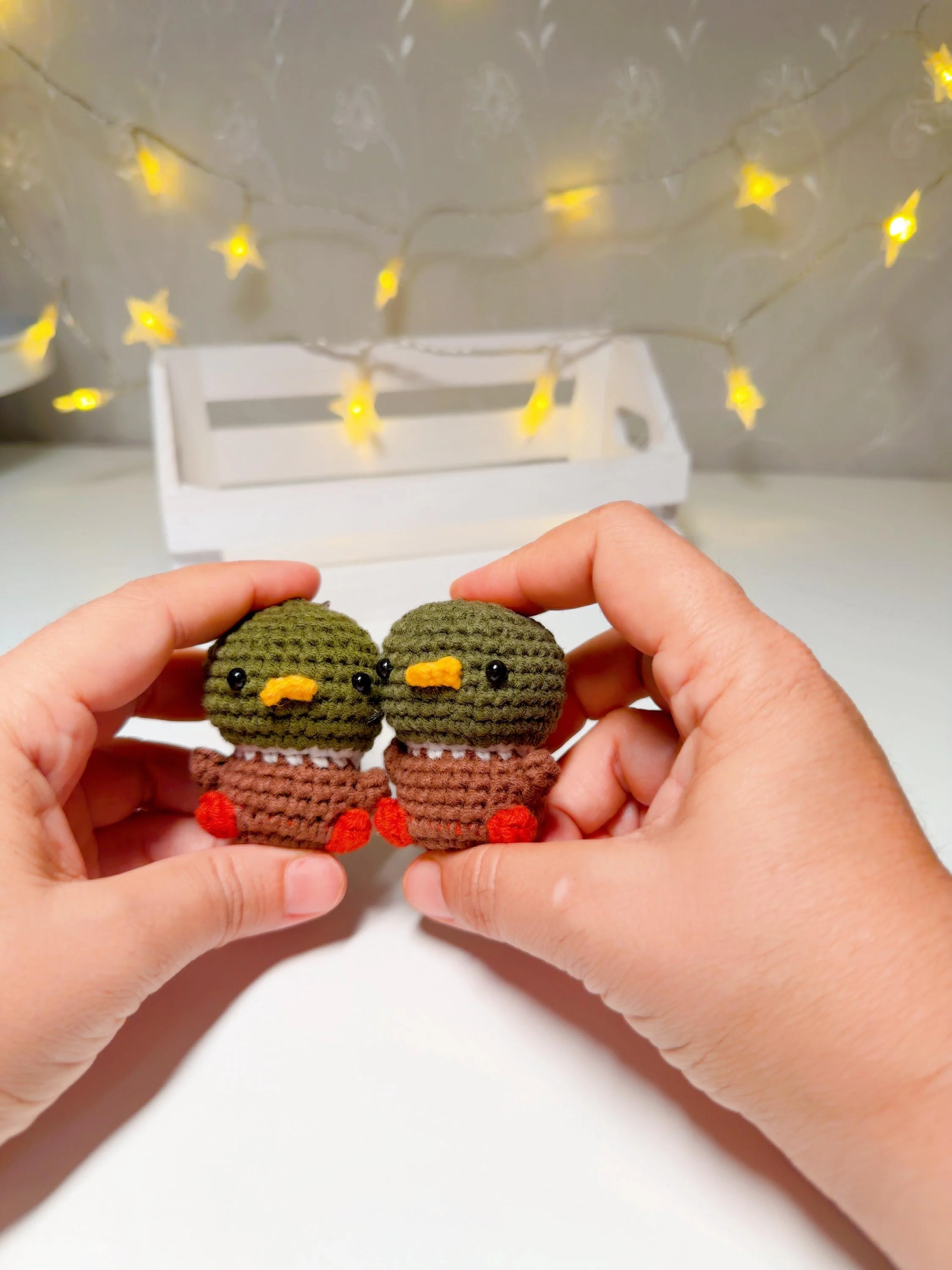 Crochet Mallard Duck Keychain, product photo 1