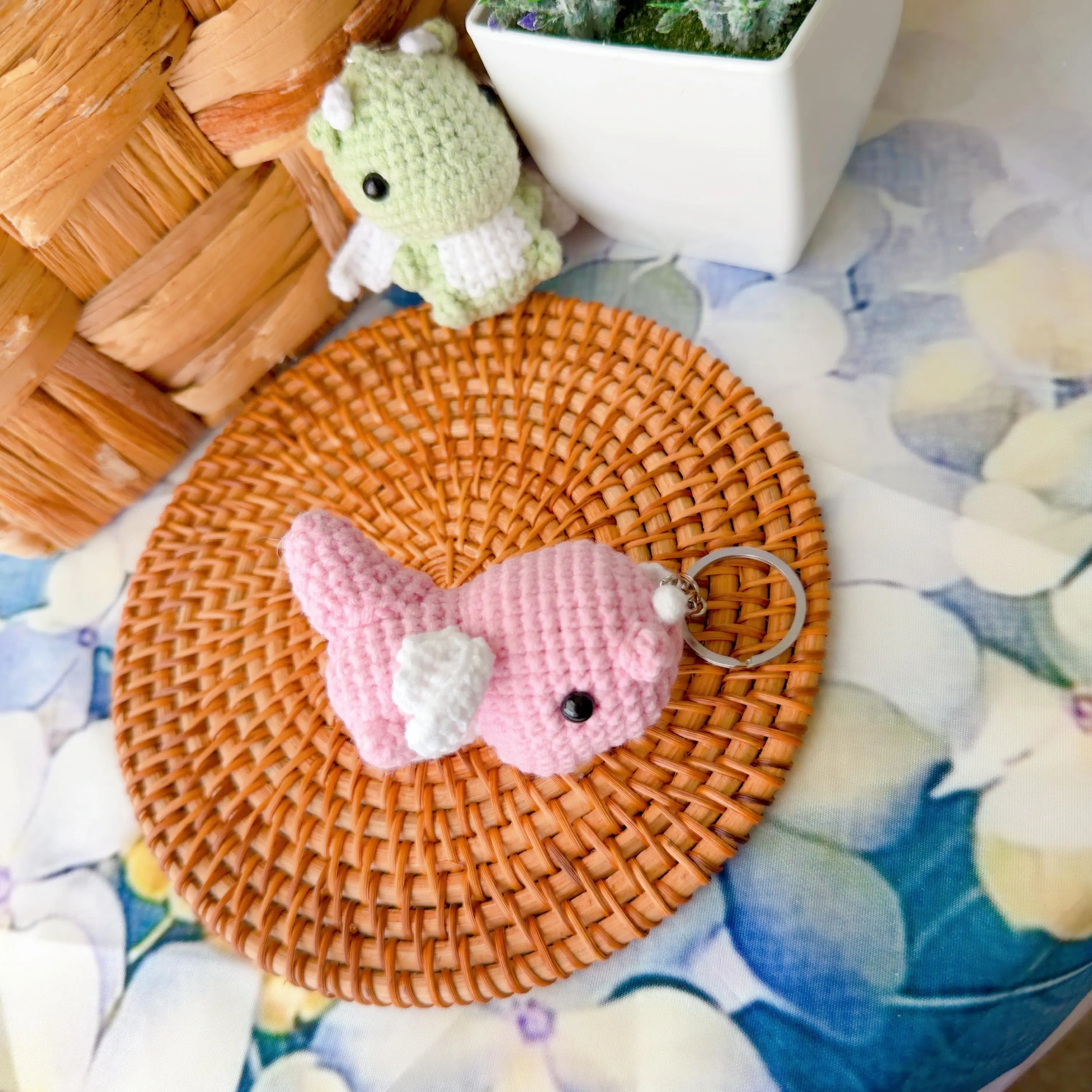 Cute Crochet Dragon Keychain, product photo 6
