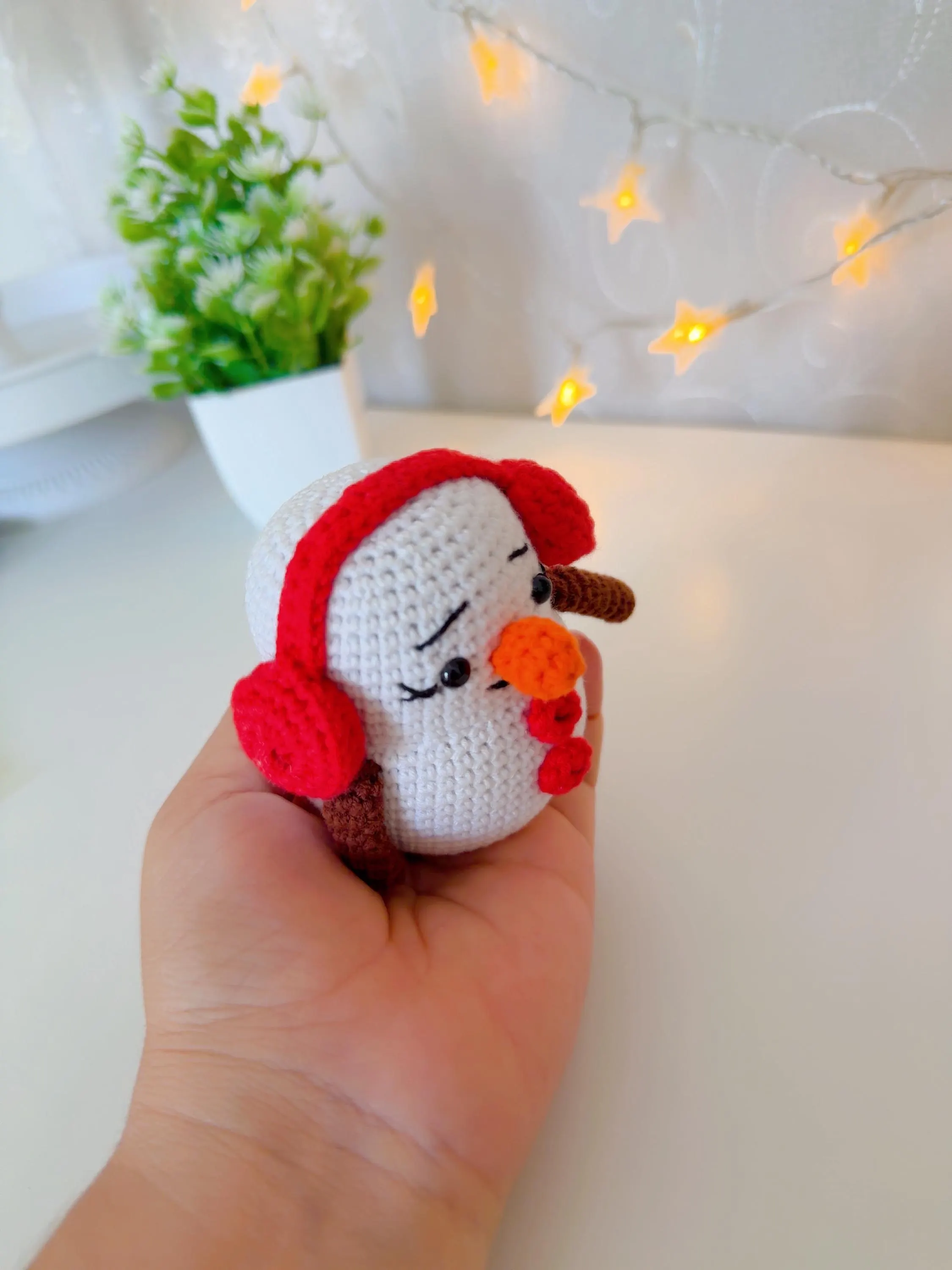 Handmade Crochet Snowman Christmas Tree Ornament, product photo 8