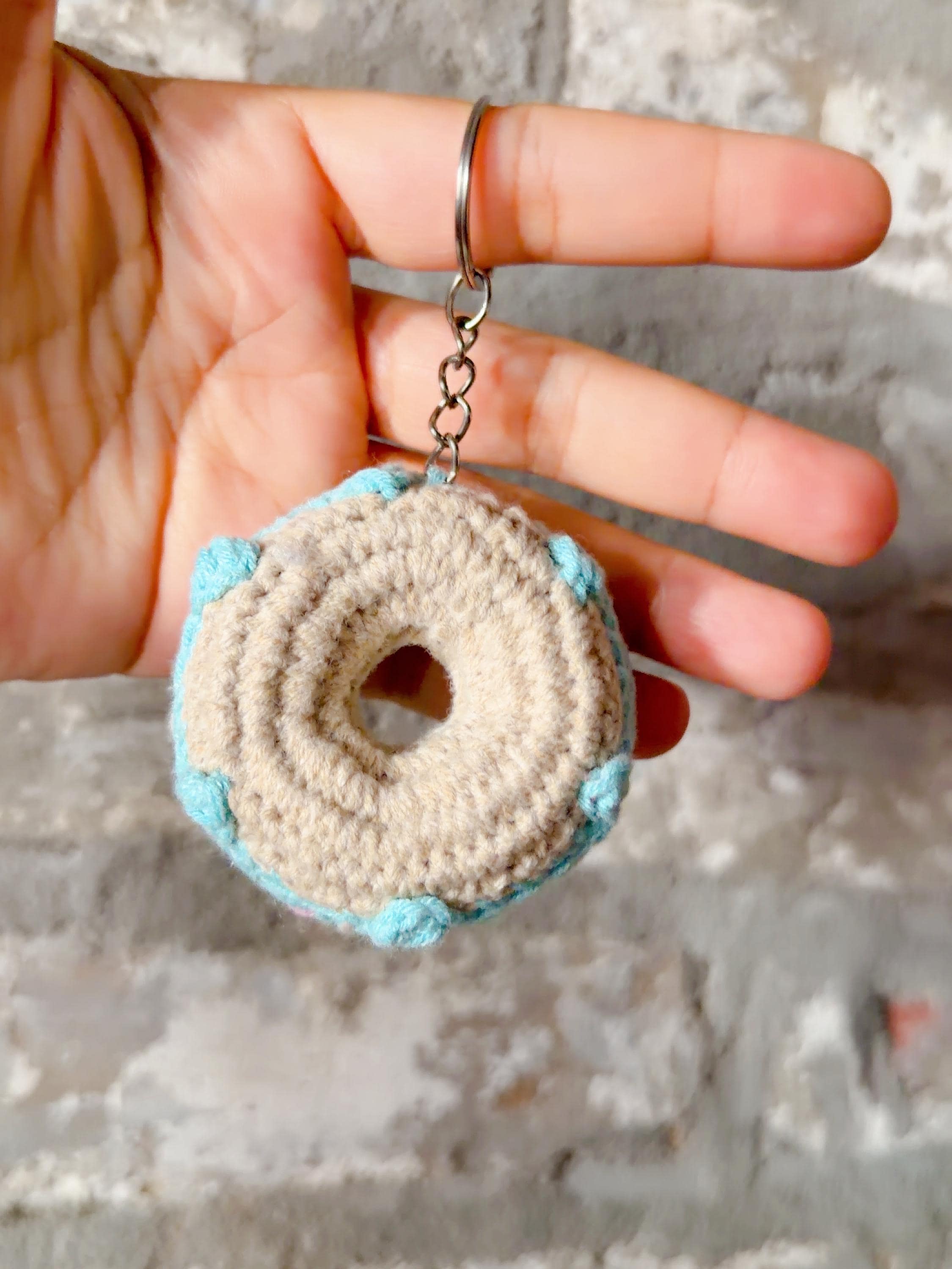Handmade Crochet Donut Keychain, product photo 6