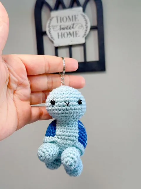 Handmade Crochet Turtle Keychain, product photo 19