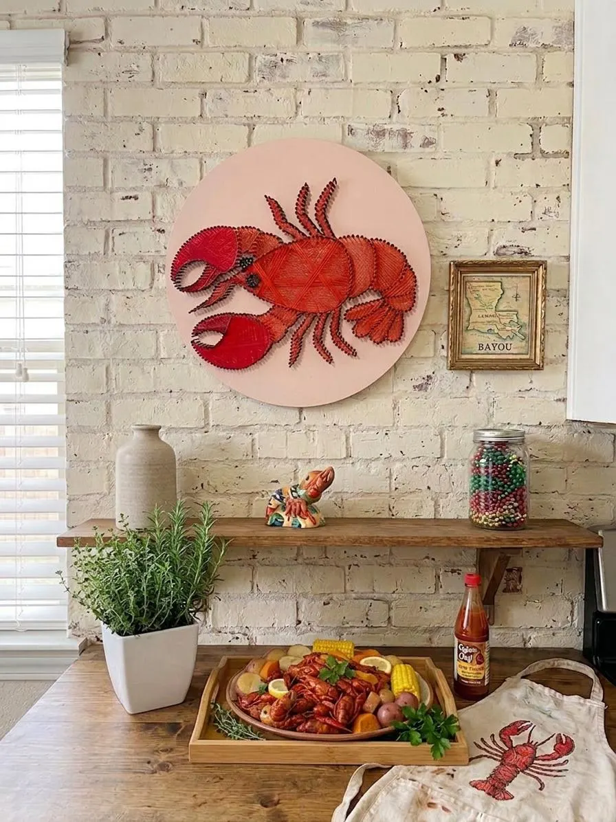 Louisiana Crawfish and Lobster String Art, product photo 1