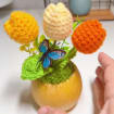 Orange, Yellow & Cream Crochet Tulip Arrangement, product photo 2