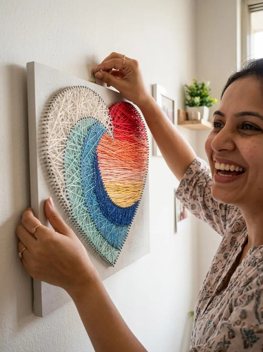 Sunset Wave Heart String Art, product photo 3