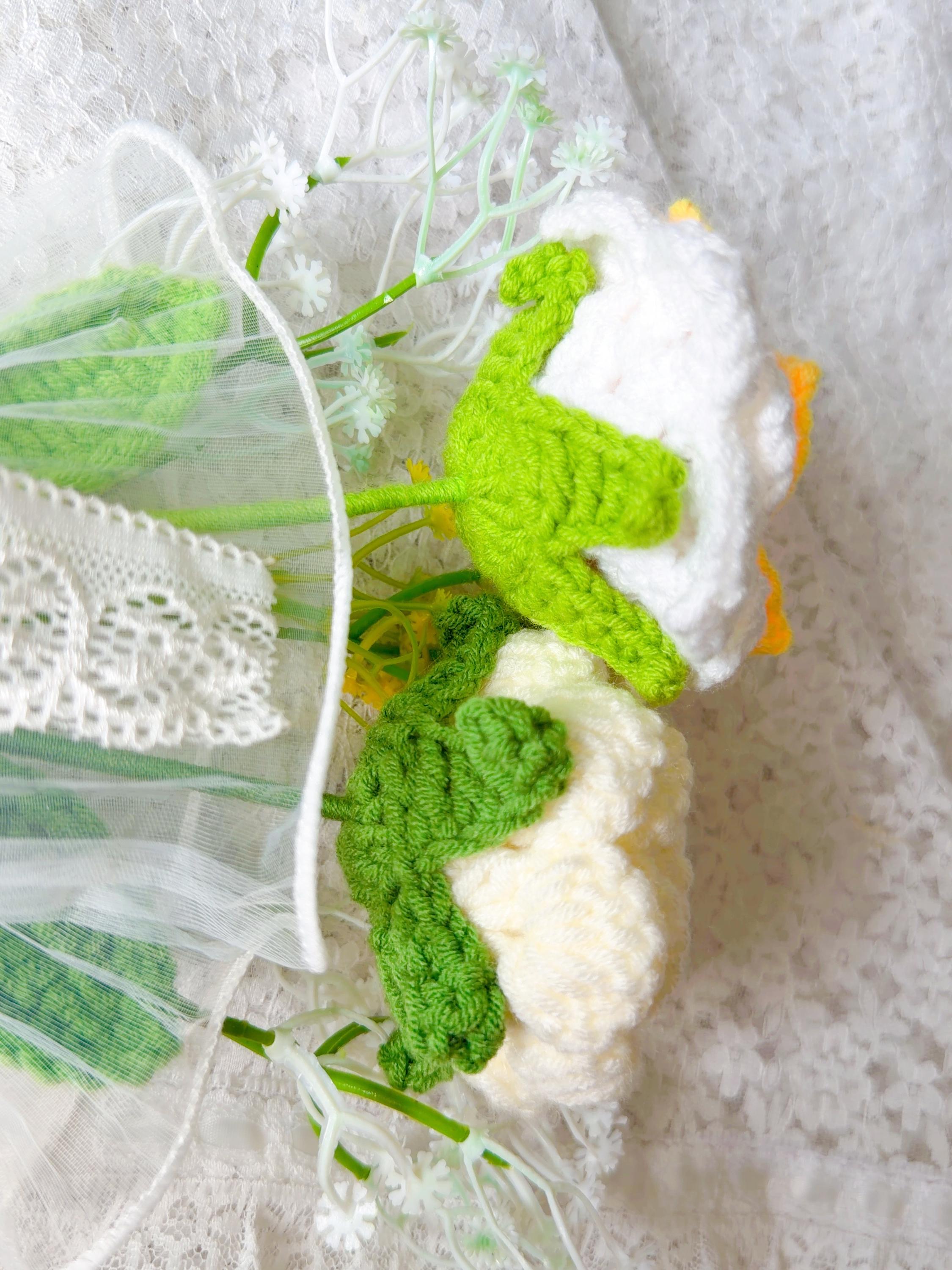 Yellow Crochet Rose Bouquet, product photo 15