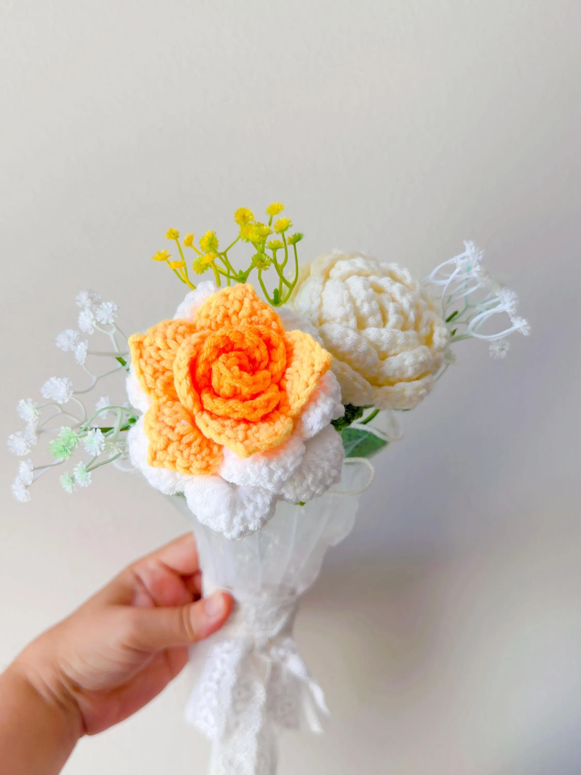 Yellow Crochet Rose Bouquet, product photo 9