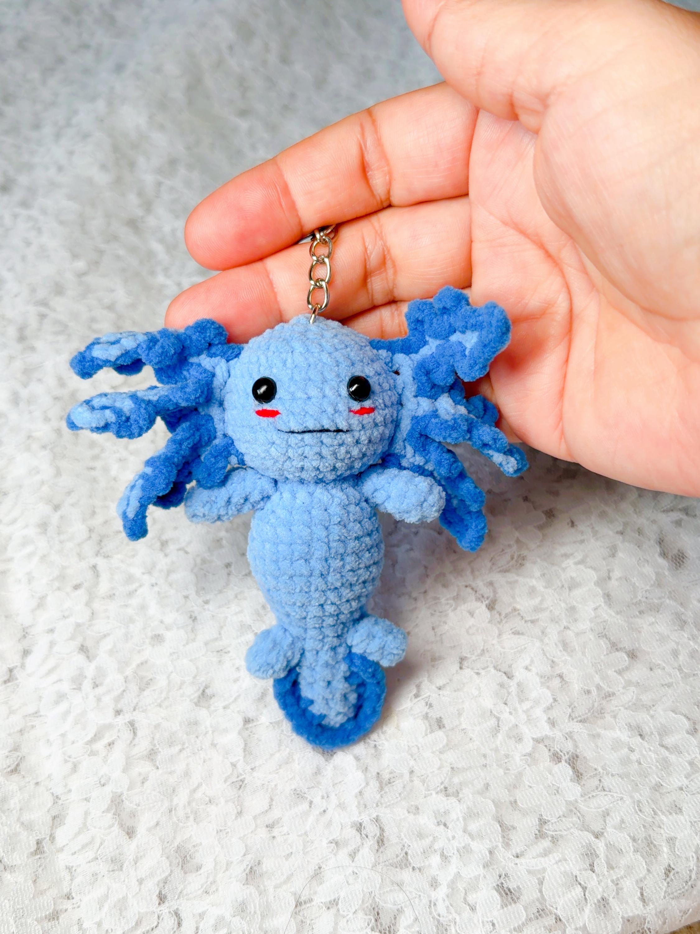 Crochet Axolotl Amigurumi Keychain, product photo 3