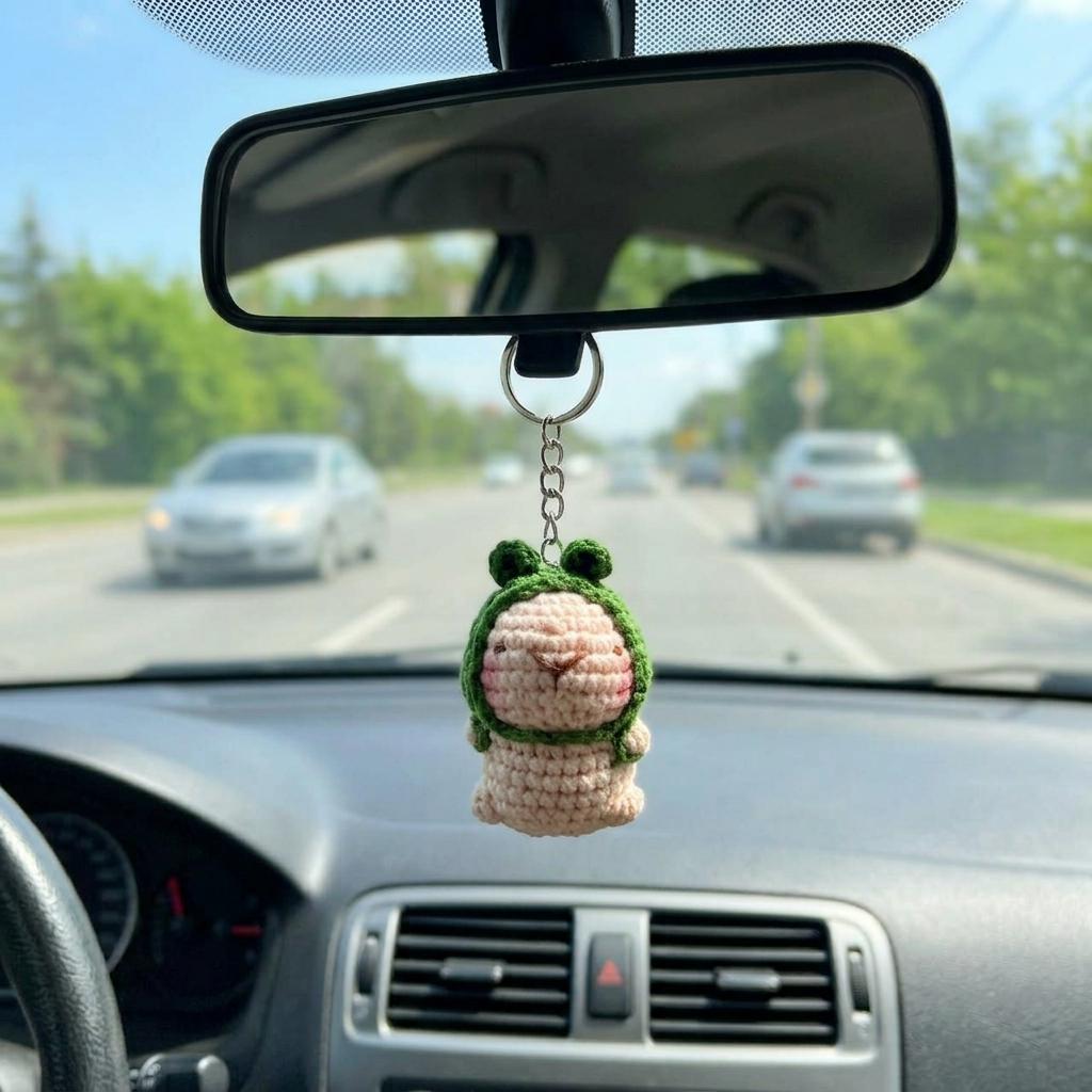 Costume Capybara Crochet Keychain, product photo 5