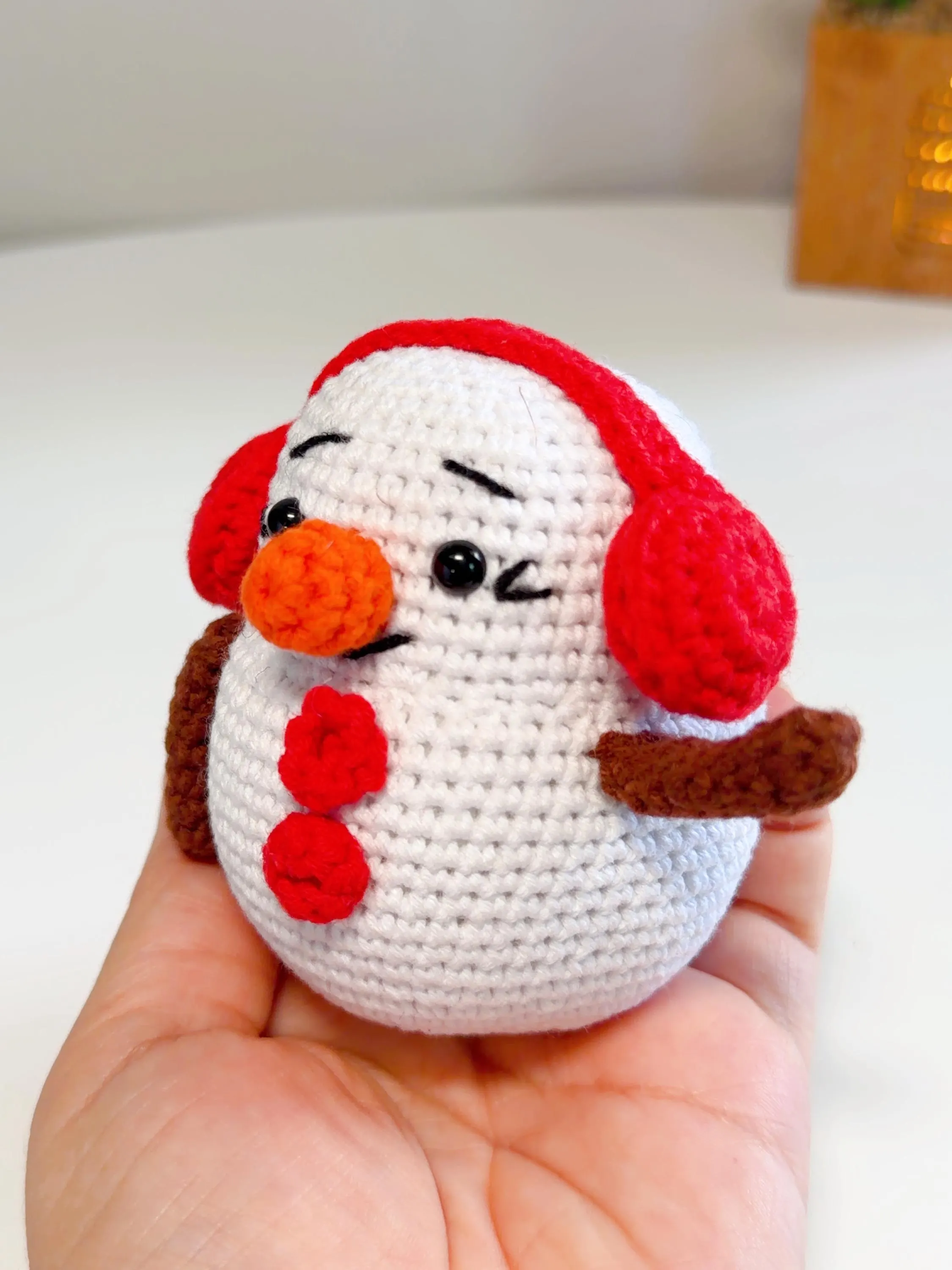 Handmade Crochet Snowman Christmas Tree Ornament, product photo 10