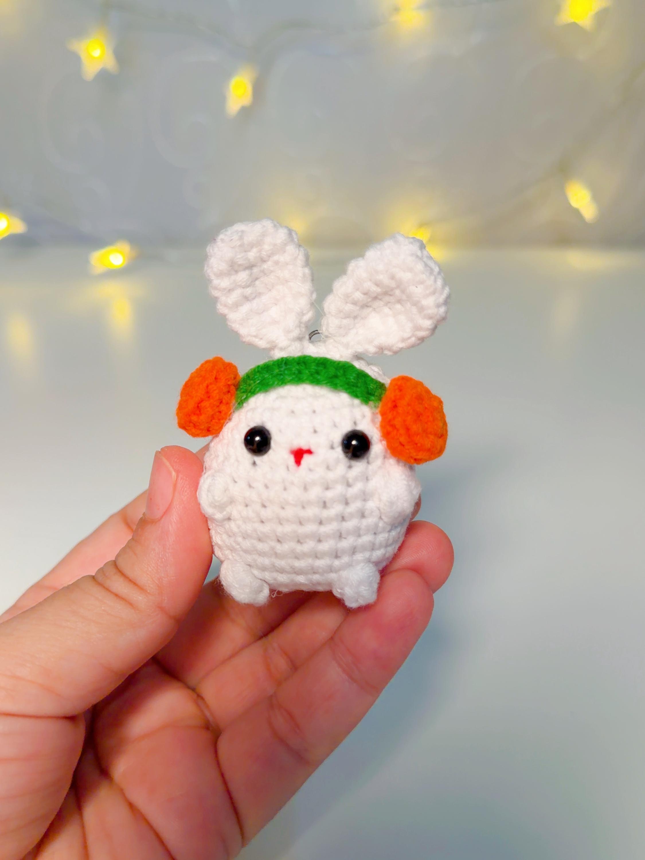 Handmade Crochet Bunny Keychain, product photo 17