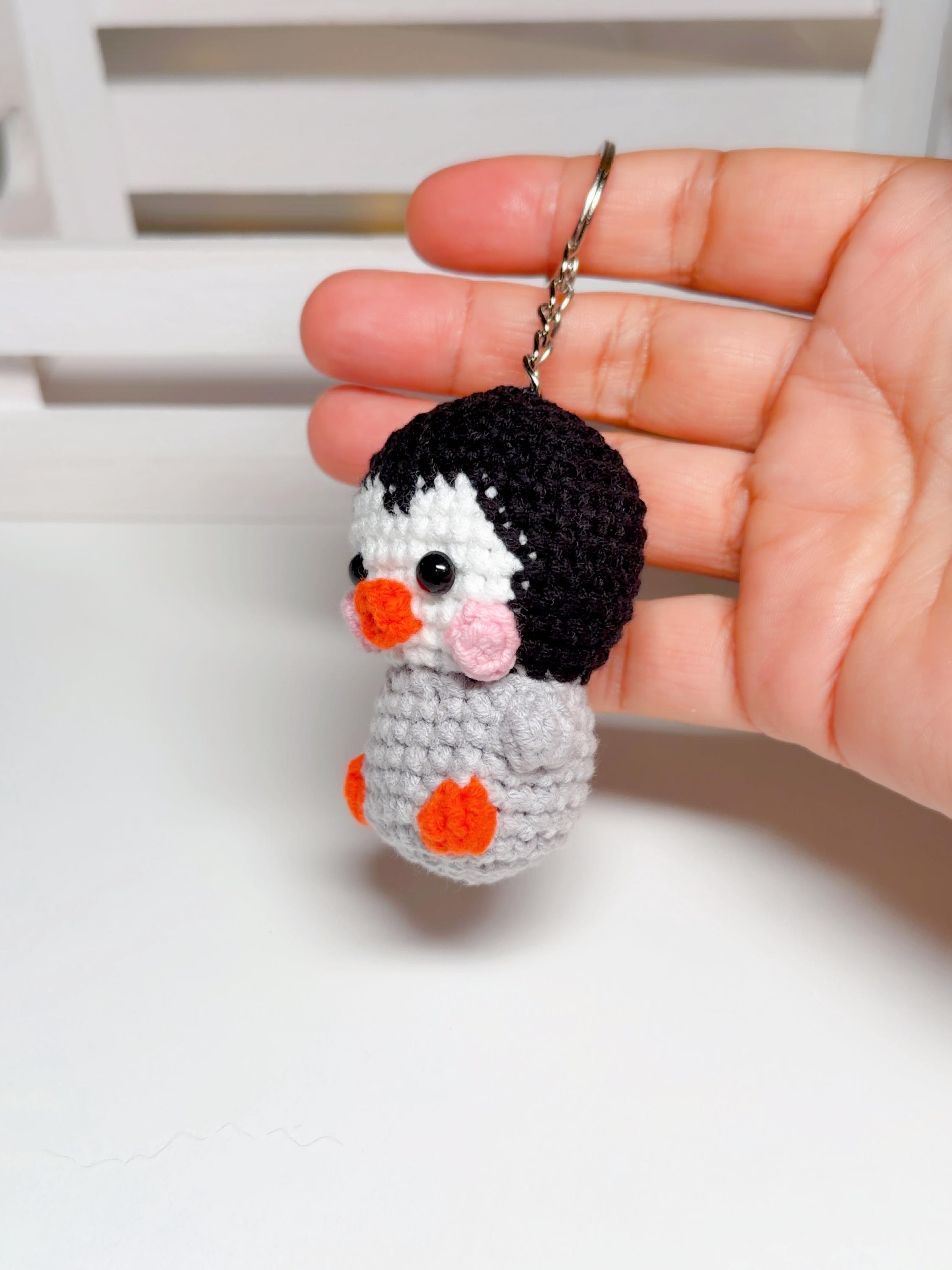 Handmade Crochet Penguin Keychain, product photo 9
