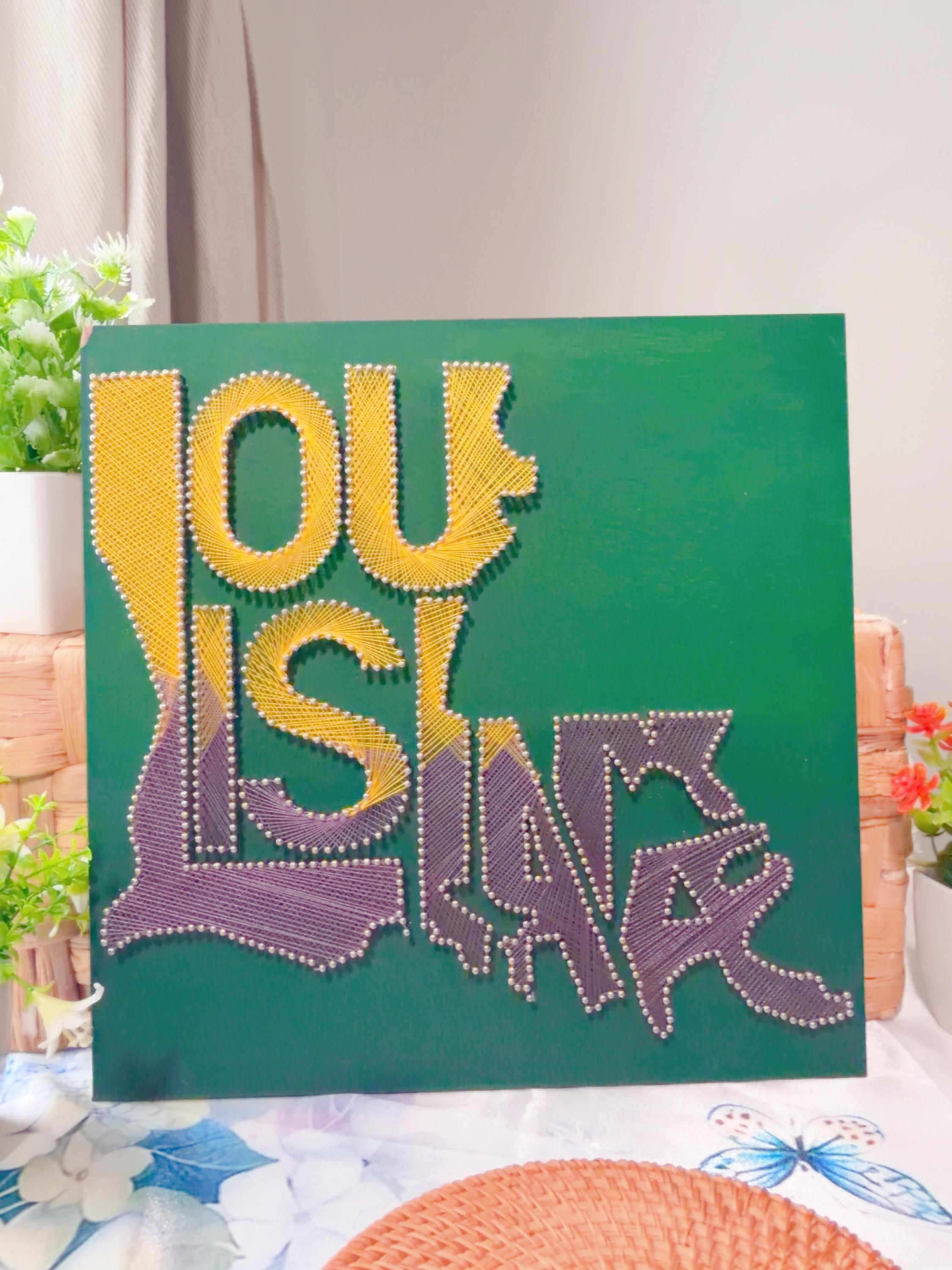Handmade Louisiana String Art | Mardi Gras State, product photo 6