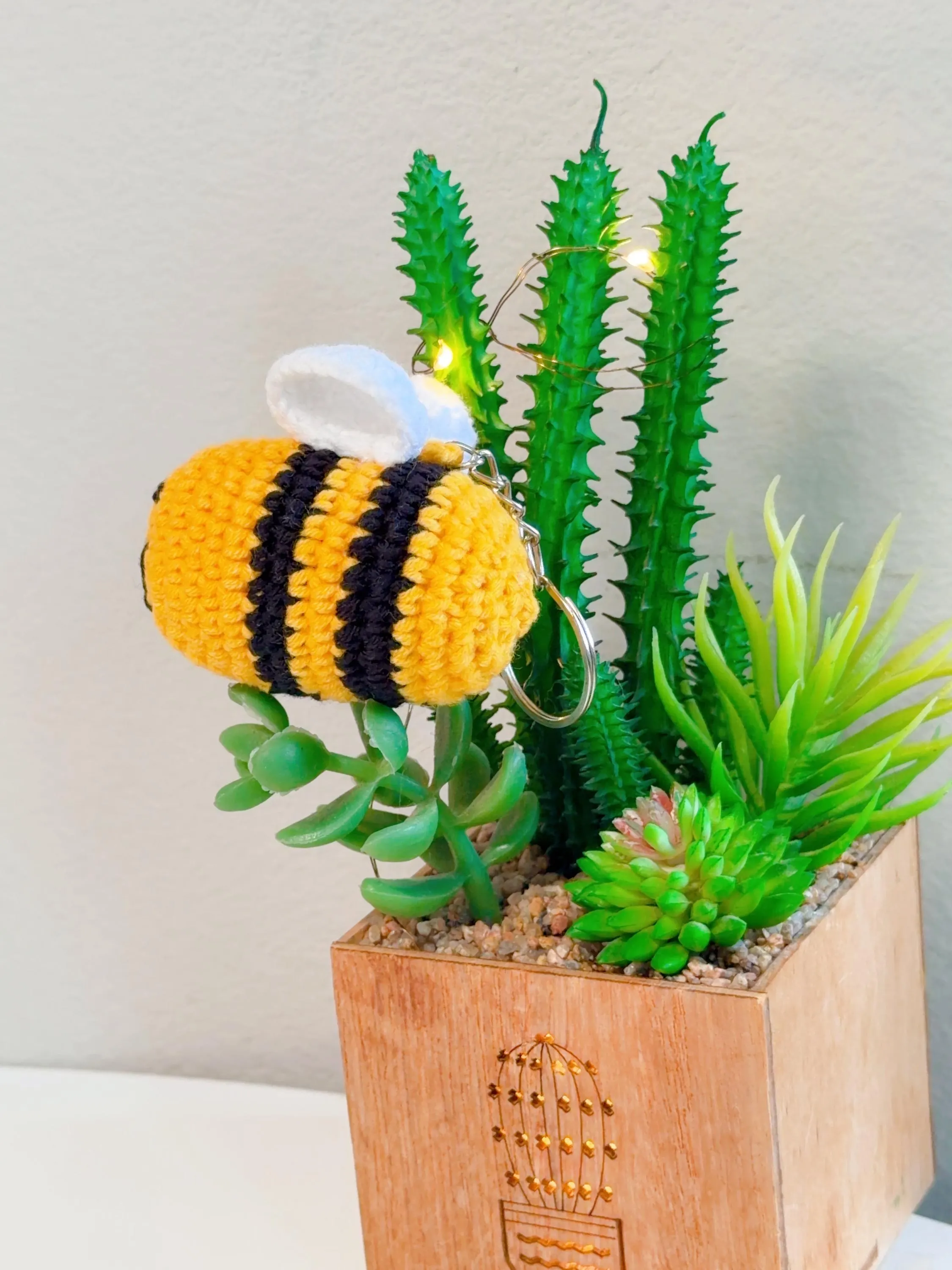 Crochet Bee Amigurumi Keychain, product photo 4