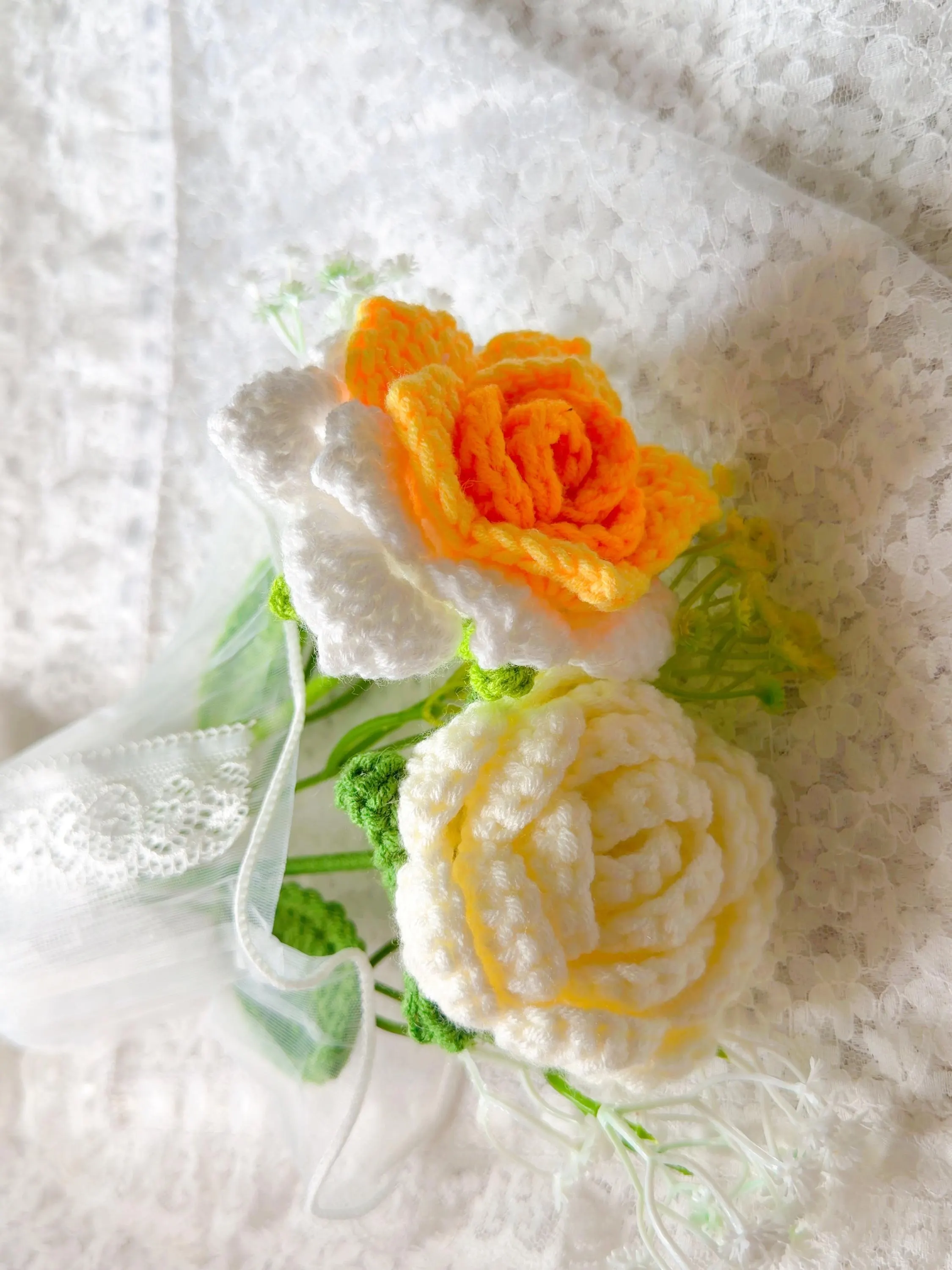 Yellow Crochet Rose Bouquet, product photo 13