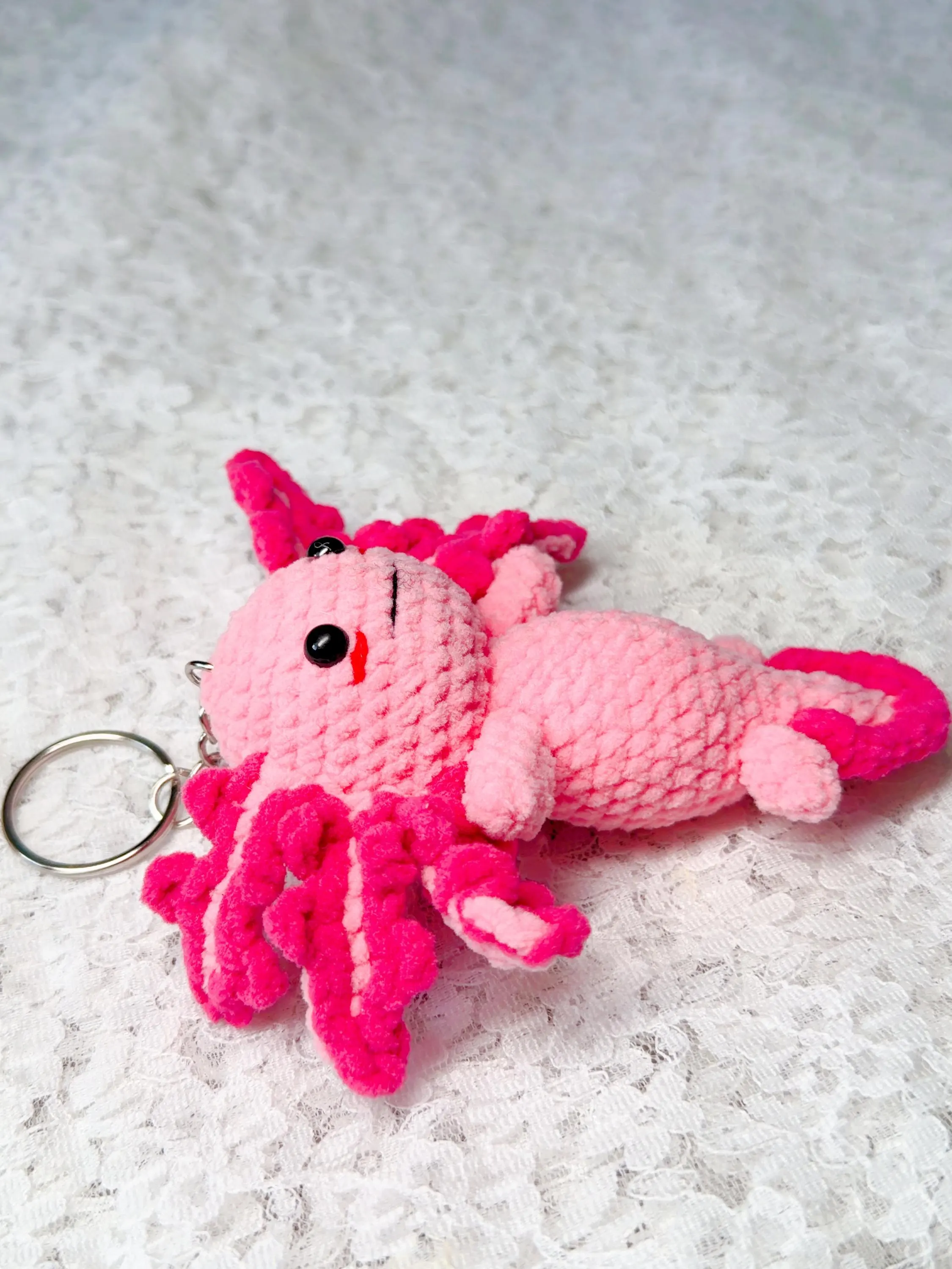 Crochet Axolotl Amigurumi Keychain, product photo 19