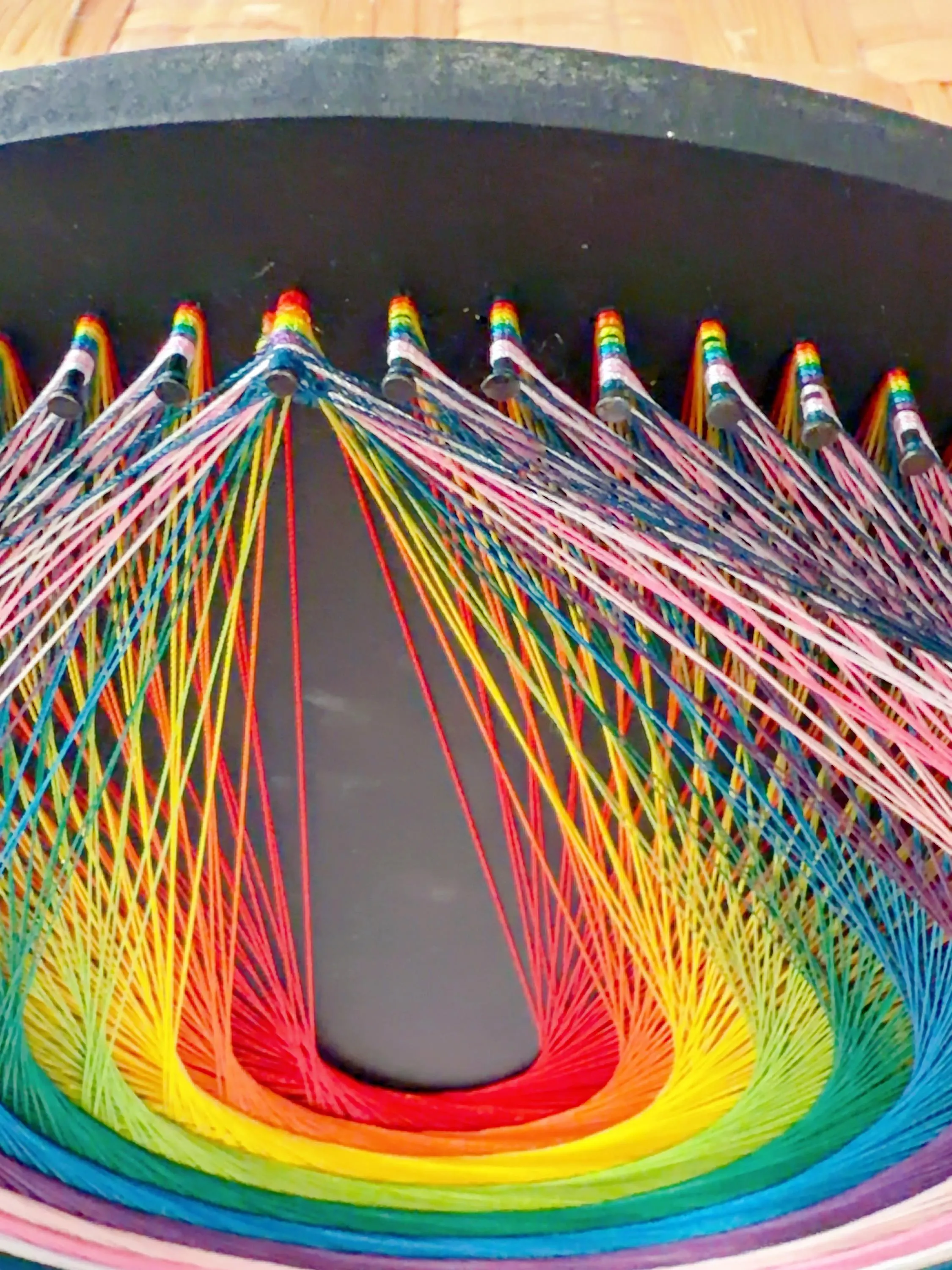 Rainbow Teardrop String Art | Boho Fiber Wall, product photo 7