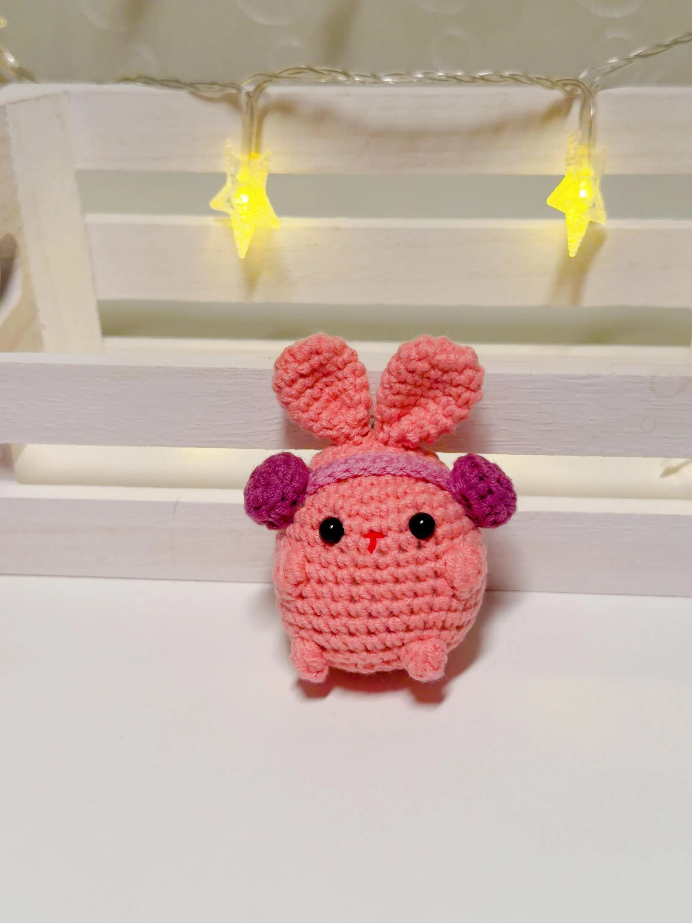 Handmade Crochet Bunny Keychain, product photo 6