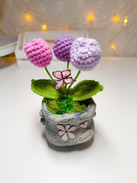 Purple Crochet Tulip Arrangement, product photo 5