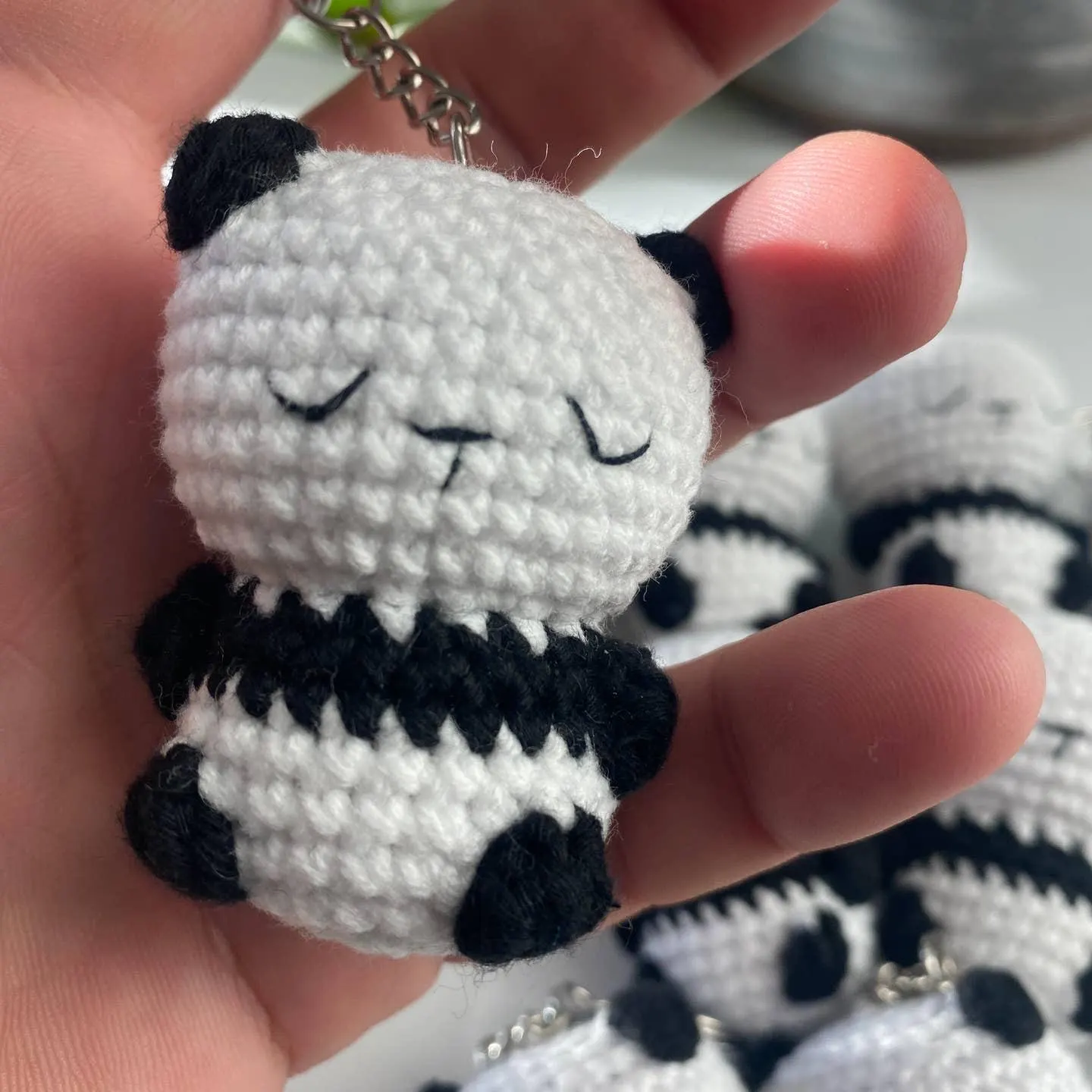 Crochet Panda Keychain, product photo 17