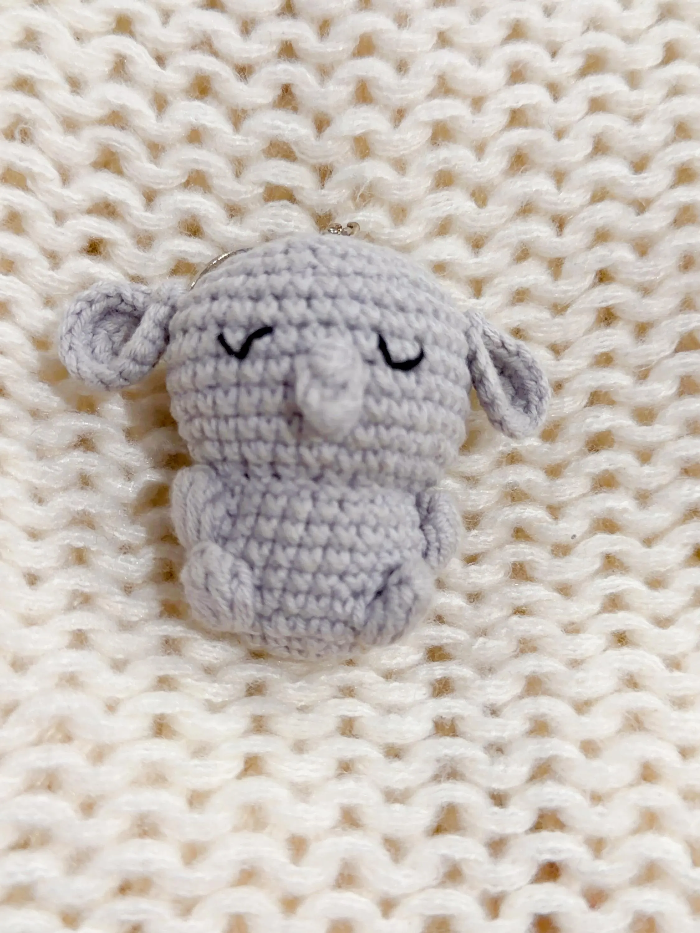 Handmade Crochet Elephant Keychain, product photo 13