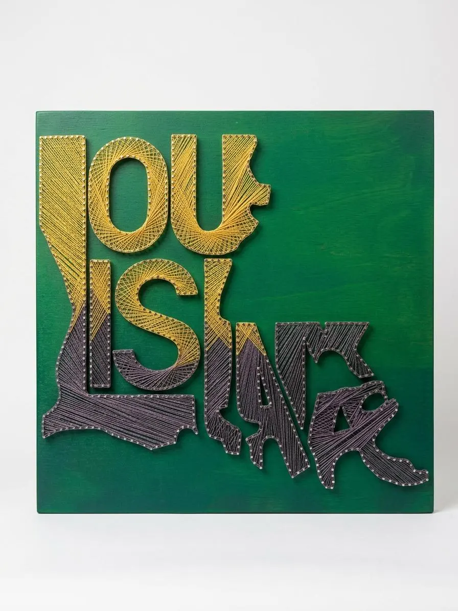 Handmade Louisiana String Art | Mardi Gras State, product photo 5