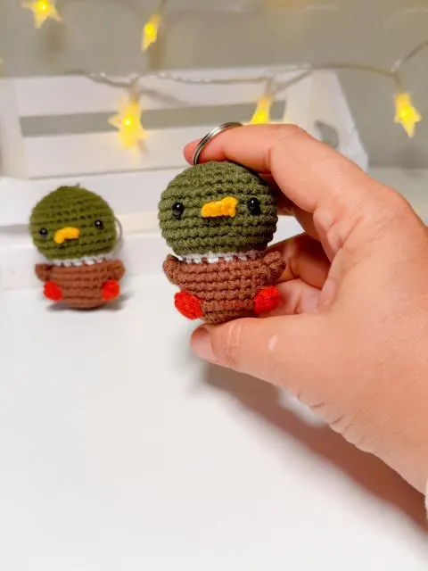 Crochet Mallard Duck Keychain, product photo 9