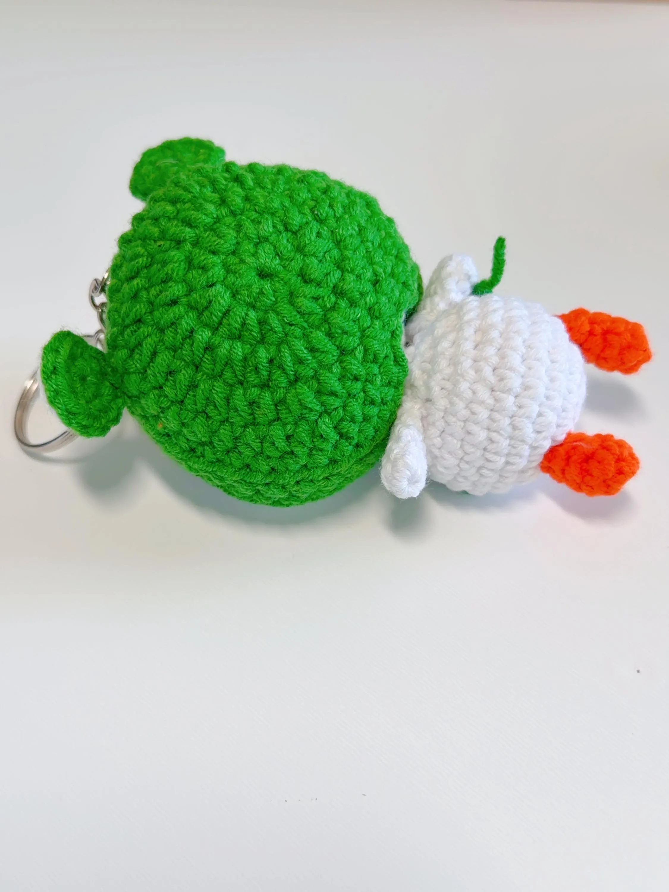 Crochet Duck in Frog Hat Keychain, product photo 14