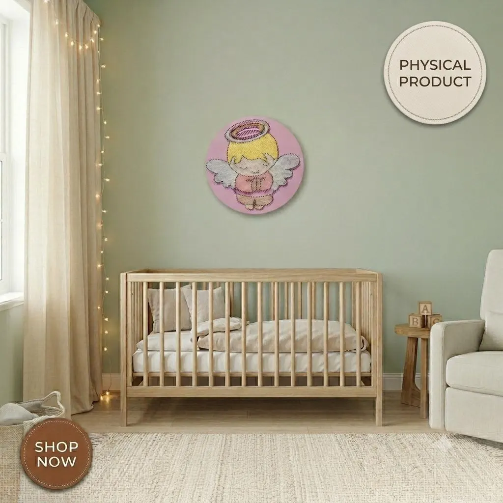 Handmade Baby Angel String Art, product photo 4