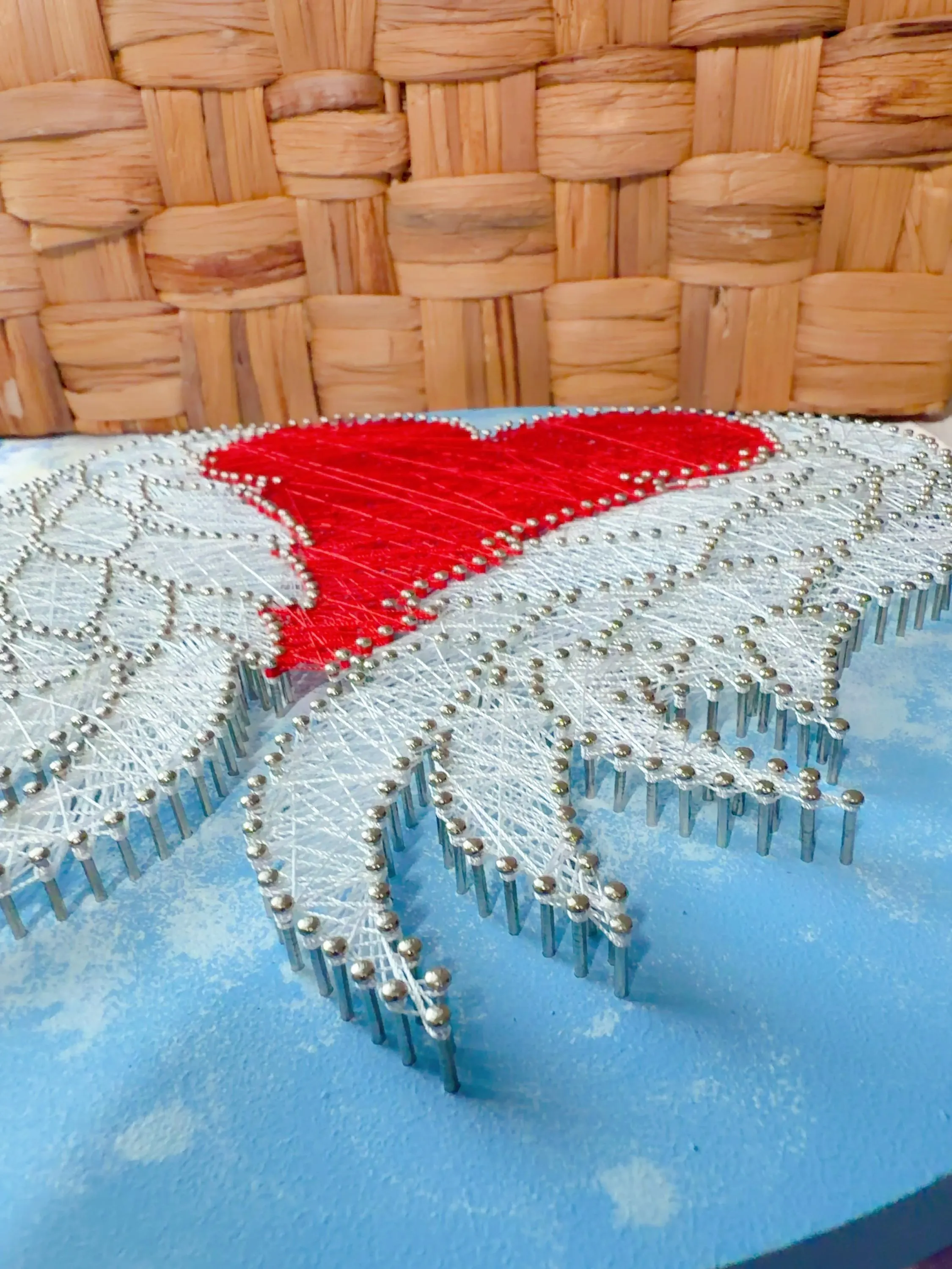 Angel Wings Heart String Art Wall Decor, product photo 13