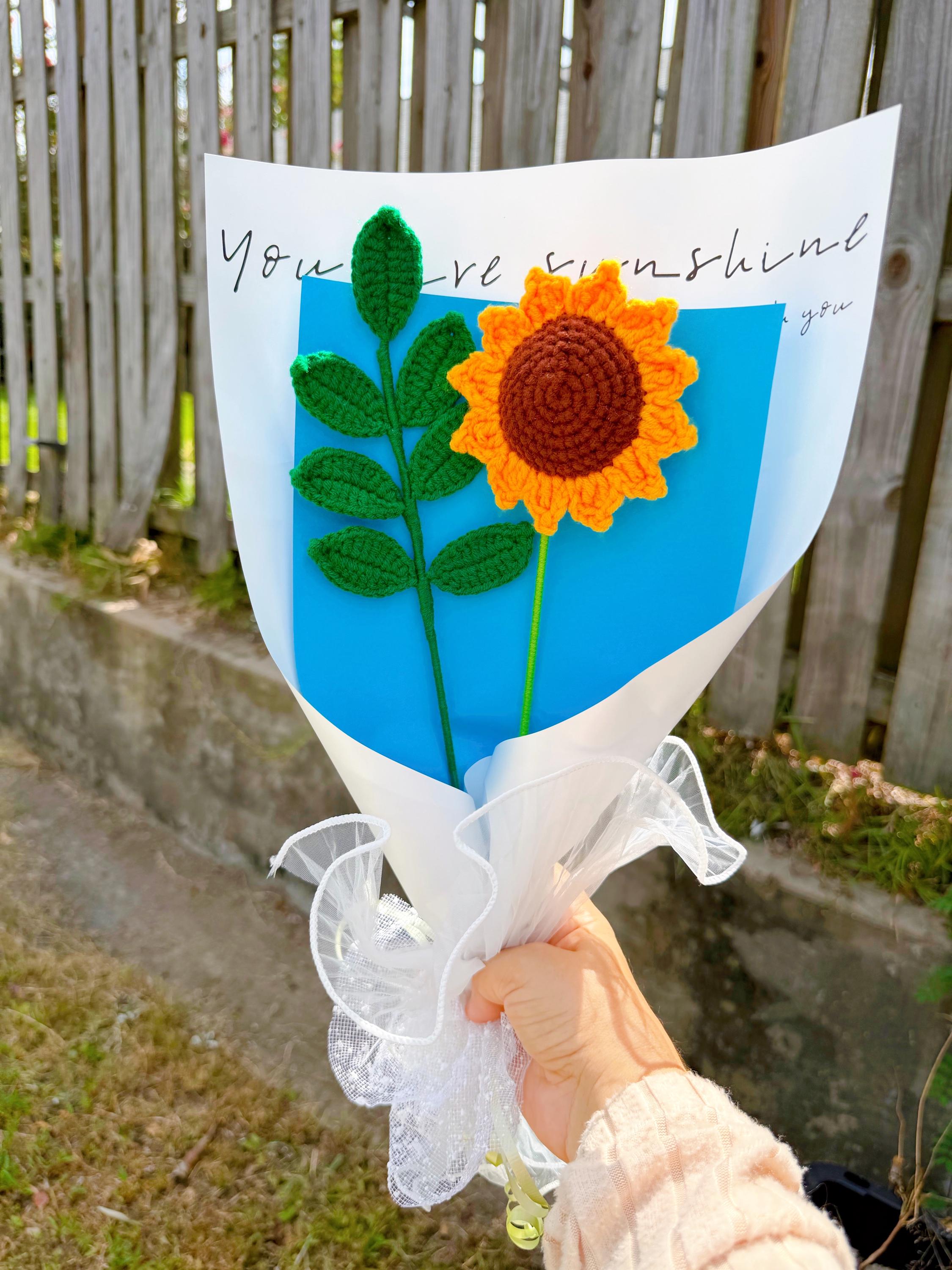 Handmade Crochet Sunflower Bouquet, product photo 7