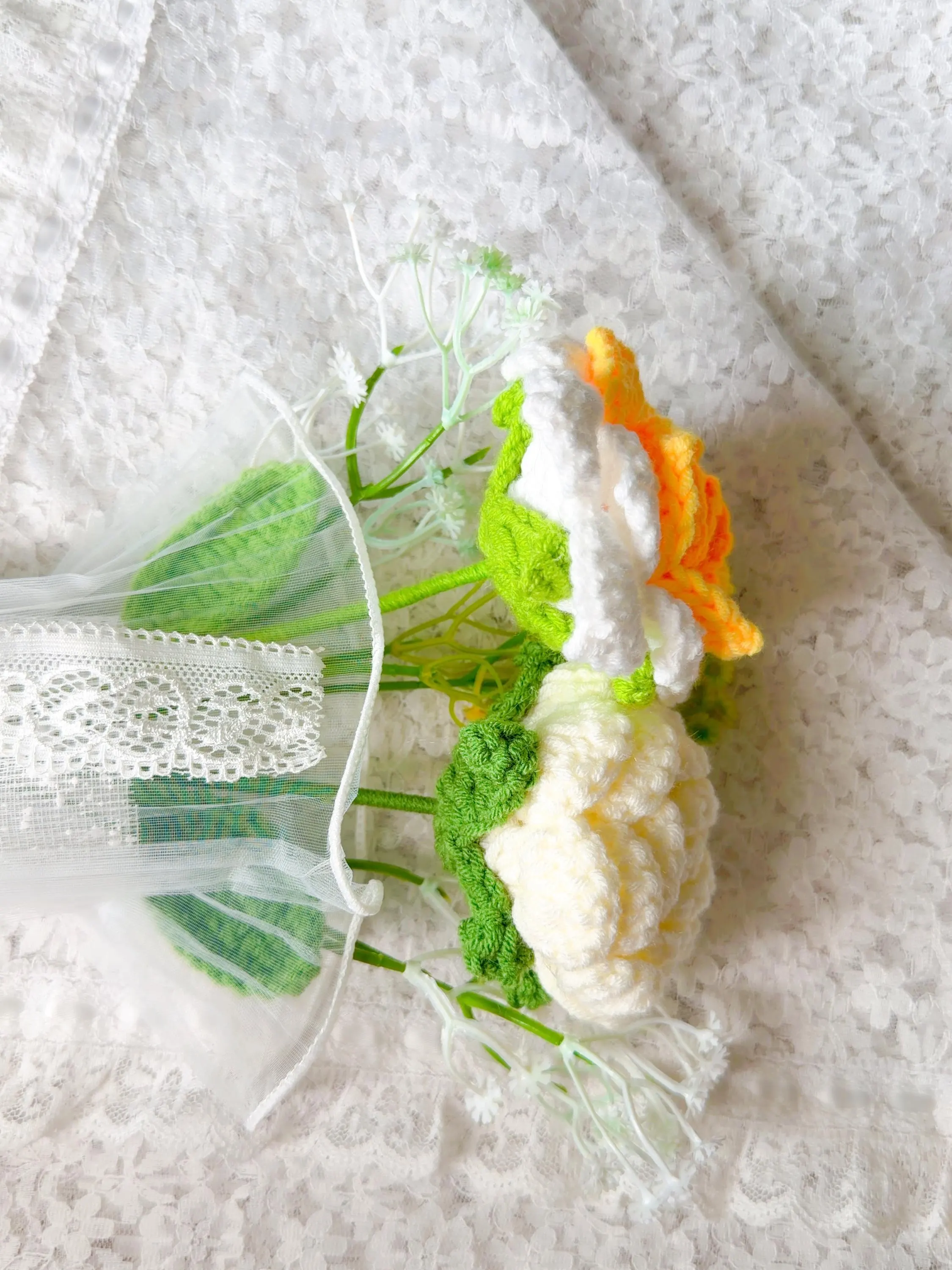 Yellow Crochet Rose Bouquet, product photo 14