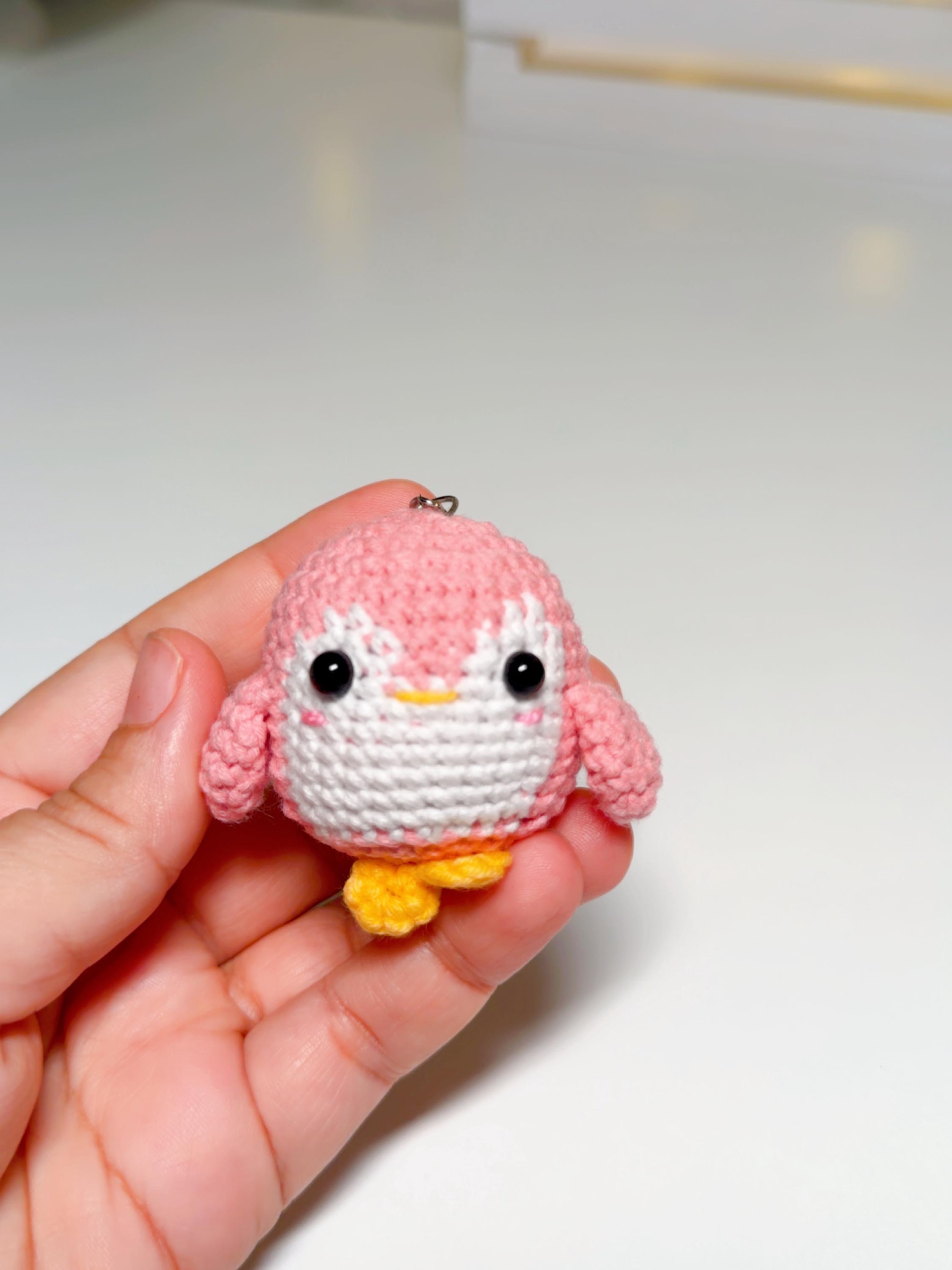 Handmade Crochet Penguin Bag Charm, product photo 7