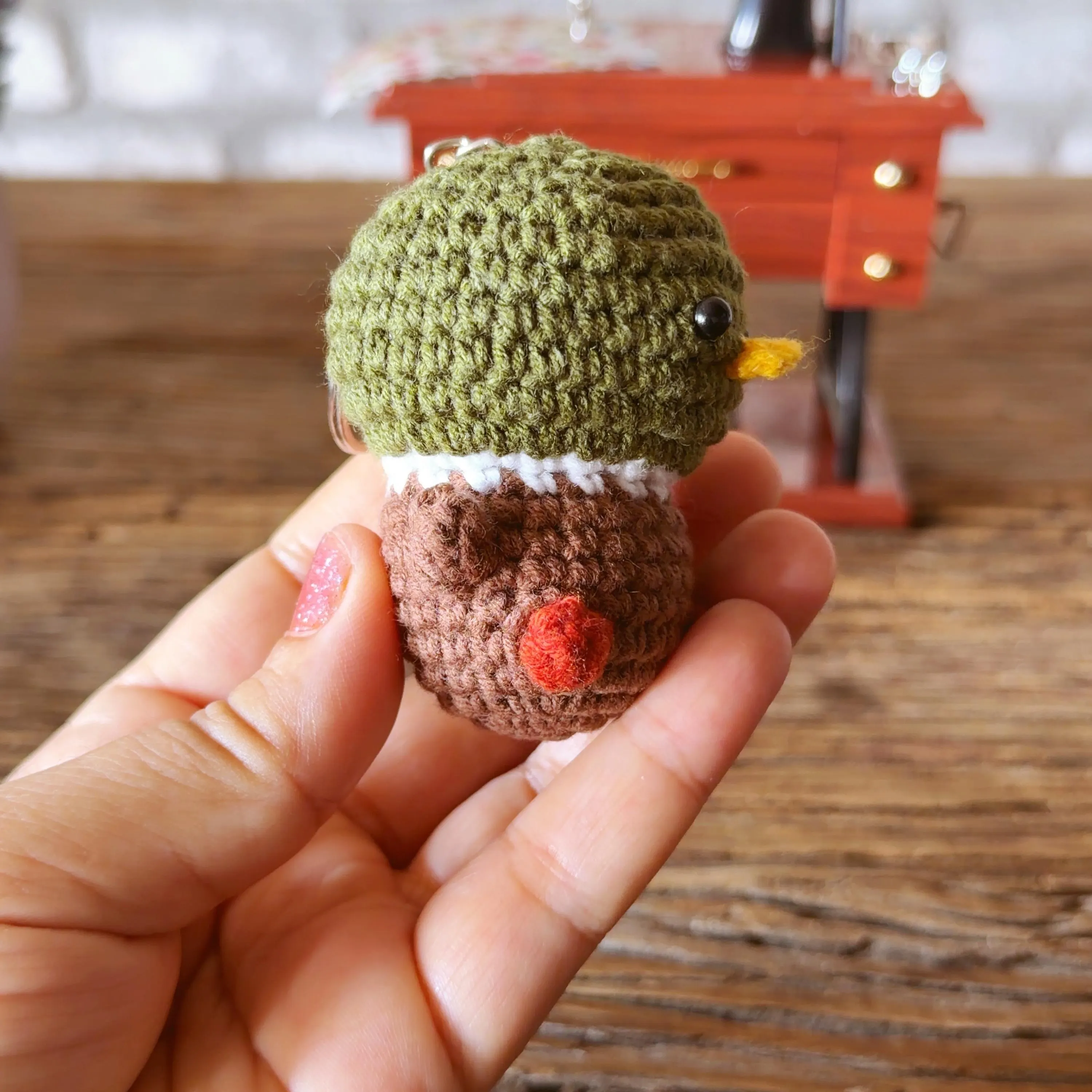 Crochet Mallard Duck Keychain, product photo 13