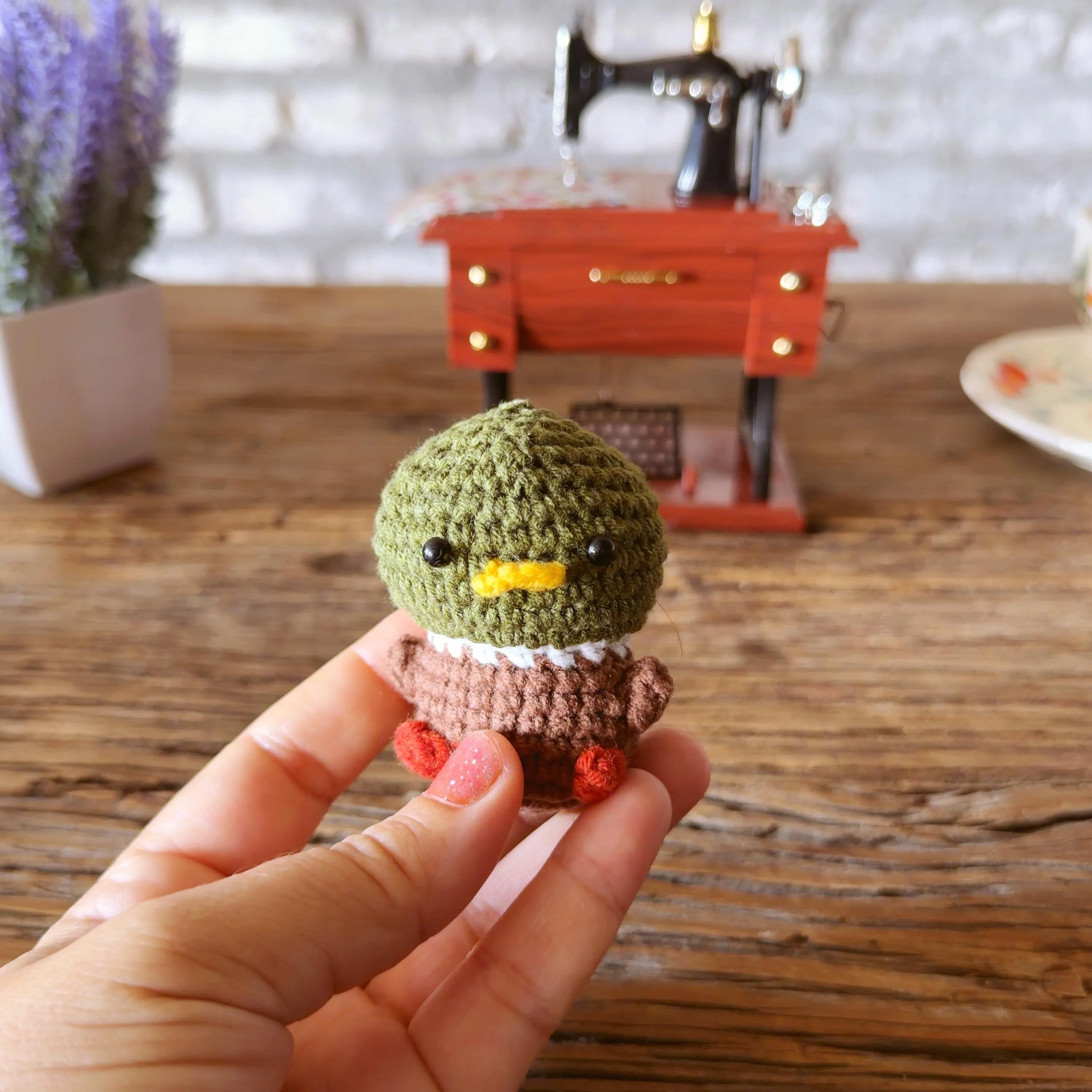 Crochet Mallard Duck Keychain, product photo 17