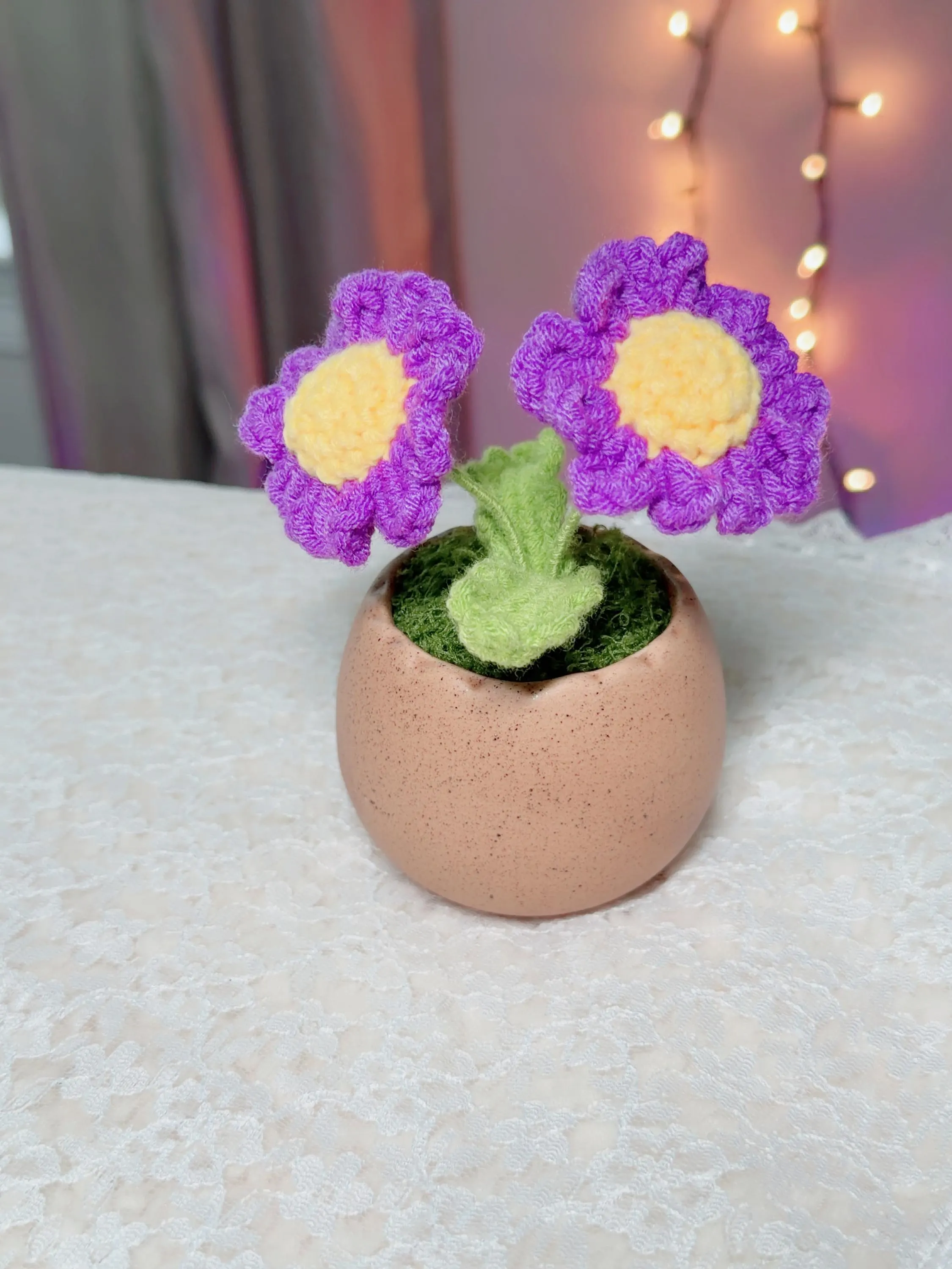 Crochet Daisy & Bell Flower Pot, product photo 8