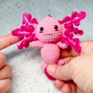 Crochet Axolotl Amigurumi Keychain, product photo 5