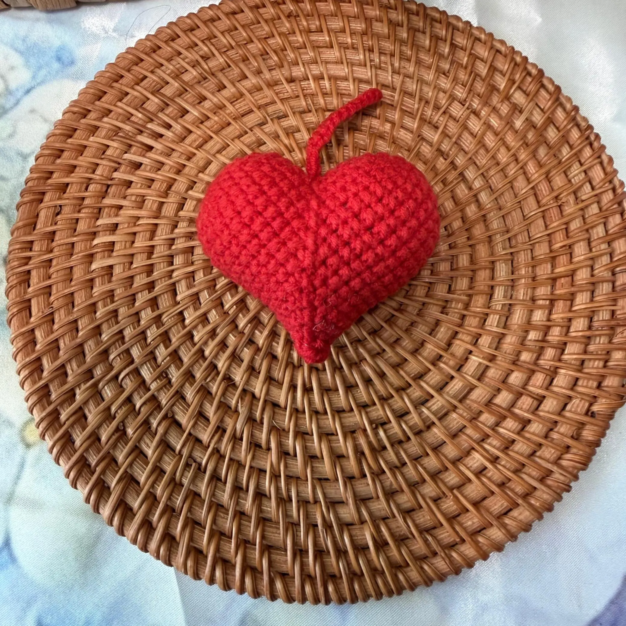 Handmade Micro Crochet Heart Bag Charm, product photo 5