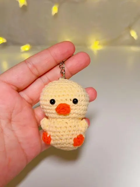 Handmade Amigurumi Duck Keychain, product photo 1