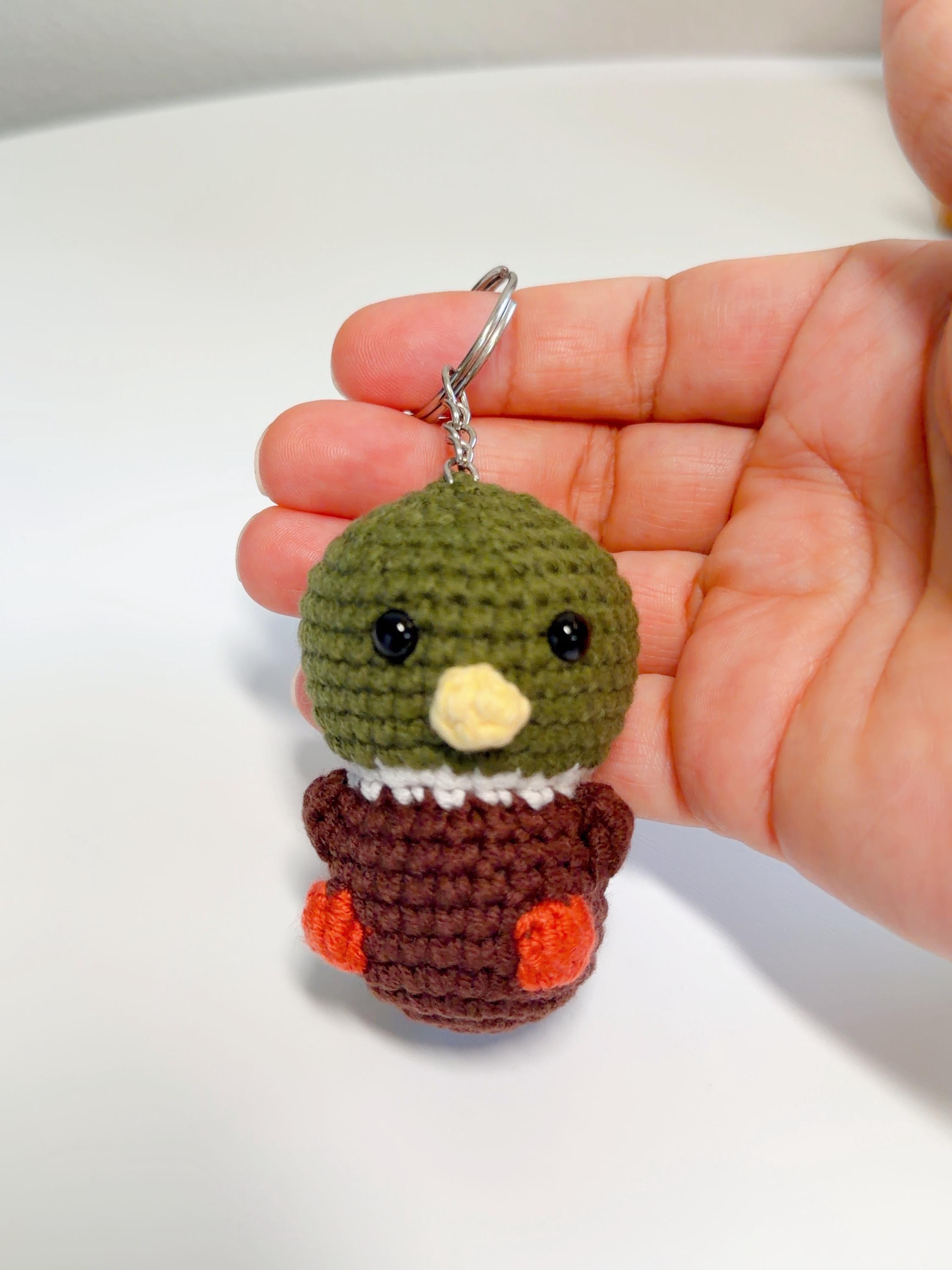 Crochet Mallard Duck Keychain, product photo 11