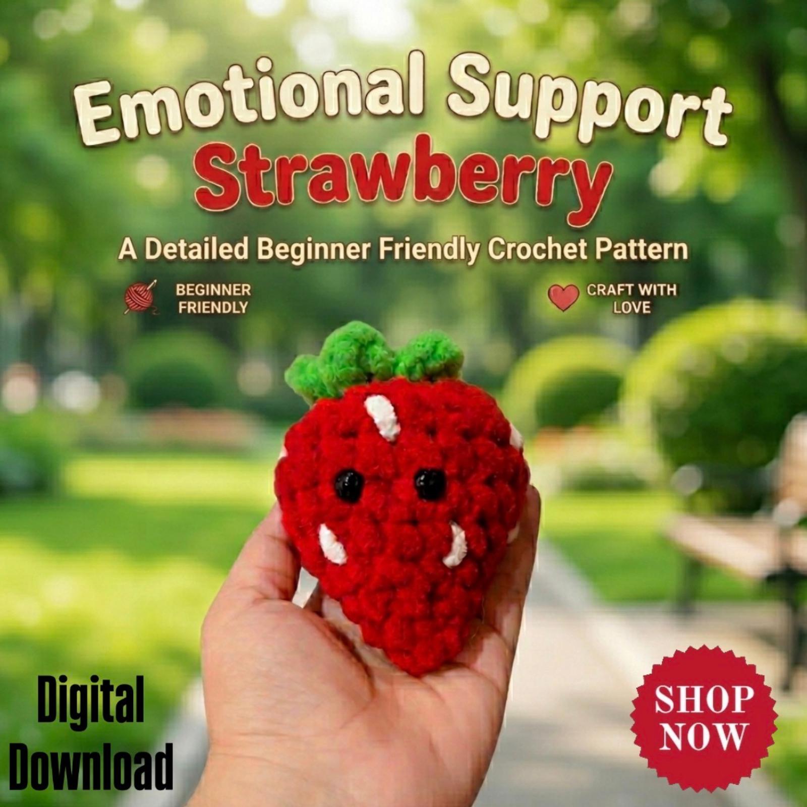 Beginner Crochet Strawberry Pattern | Emotional, product photo 1