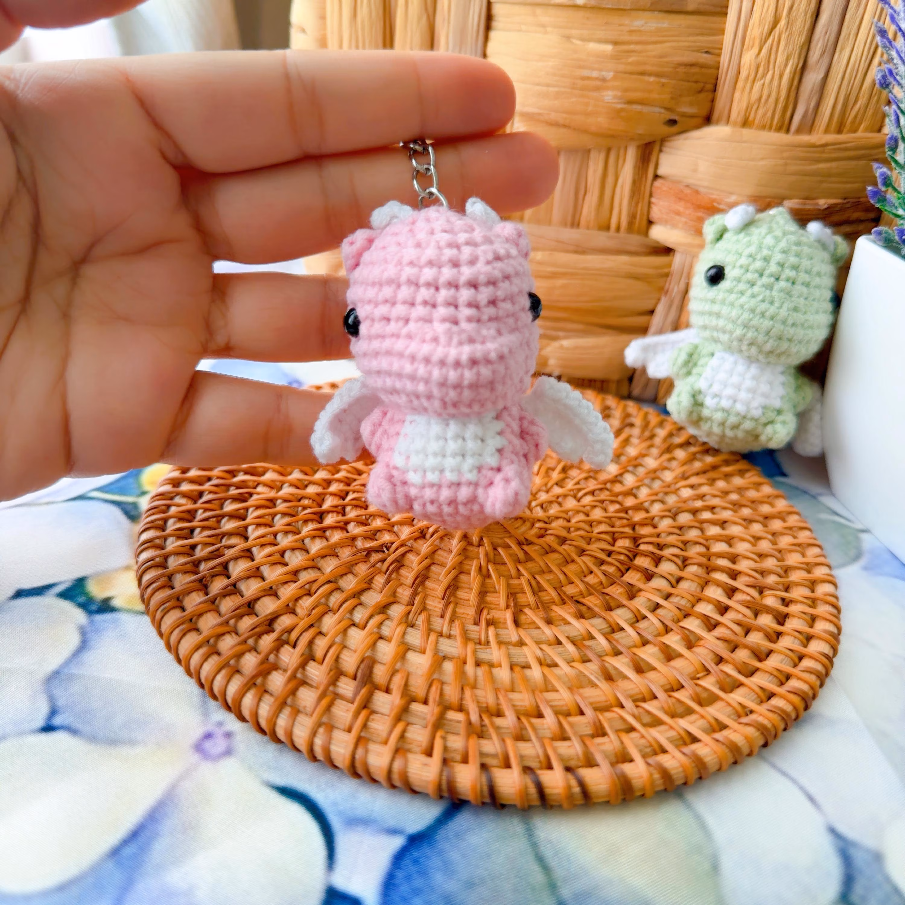 Cute Crochet Dragon Keychain, product photo 5