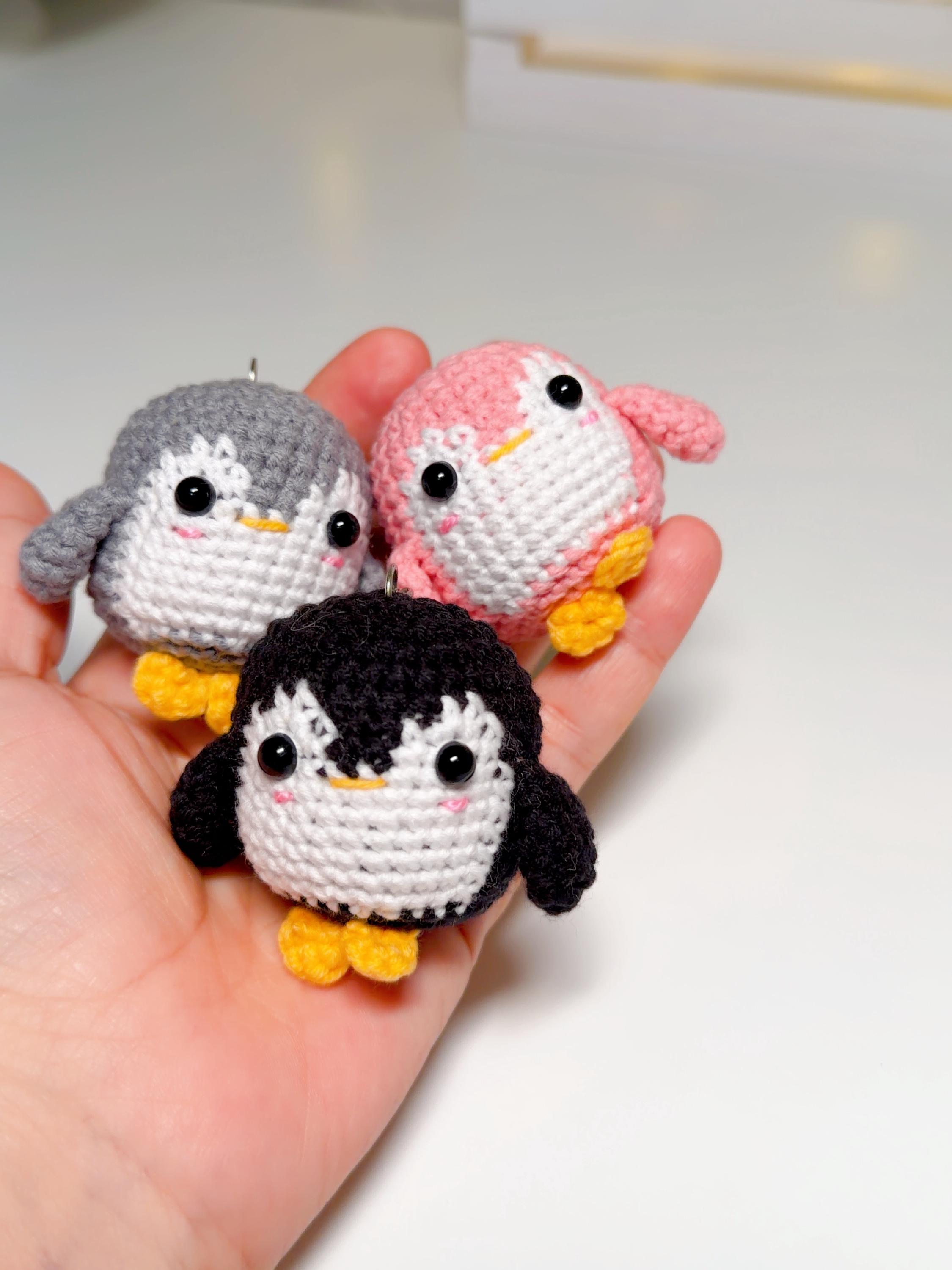 Handmade Crochet Penguin Bag Charm, product photo 9