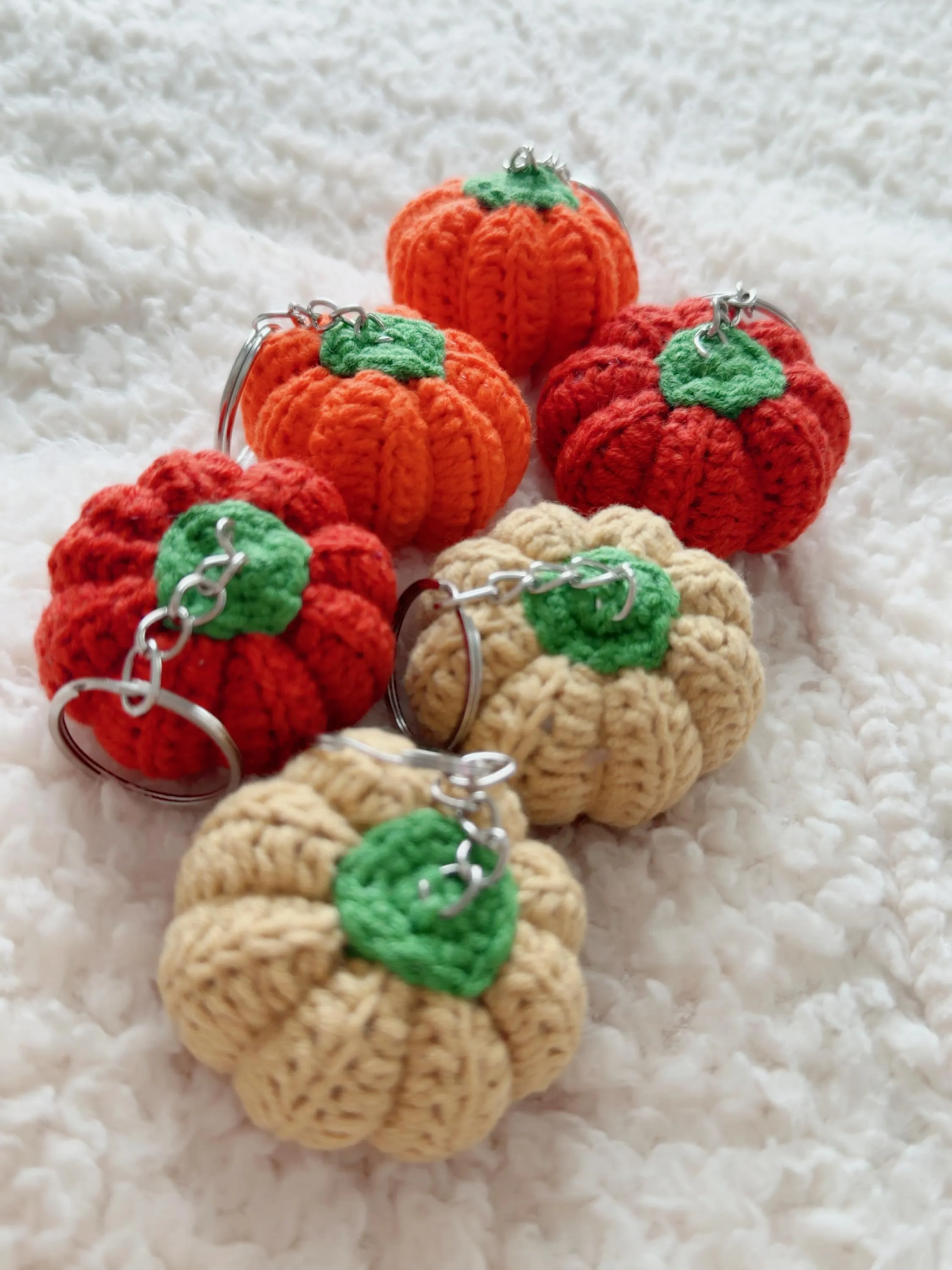 Handmade Crochet Pumpkin Keychain, product photo 8